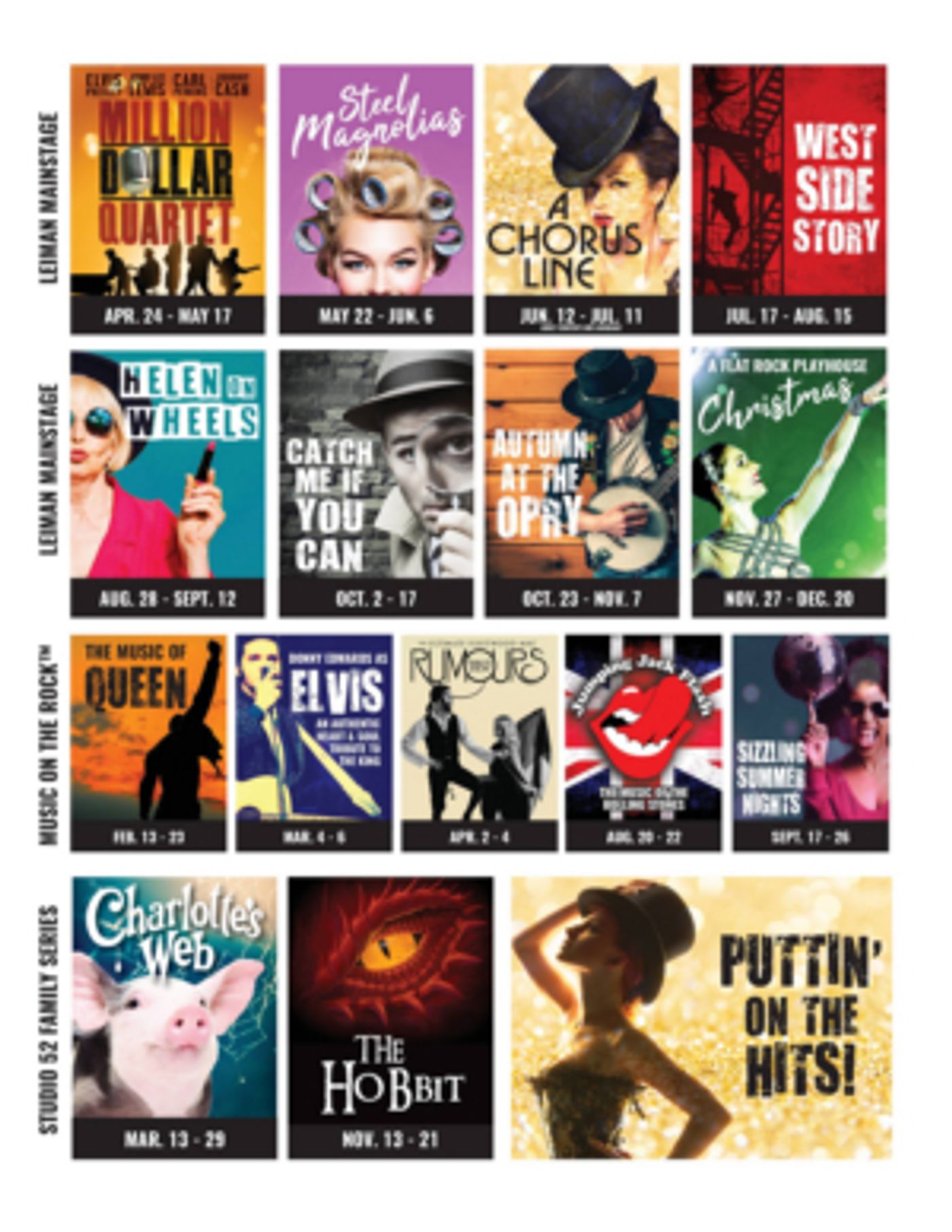 Flat Rock Playhouse Announces its 2020 Season - A CHORUS LINE, WEST SIDE STORY, and More!  Image