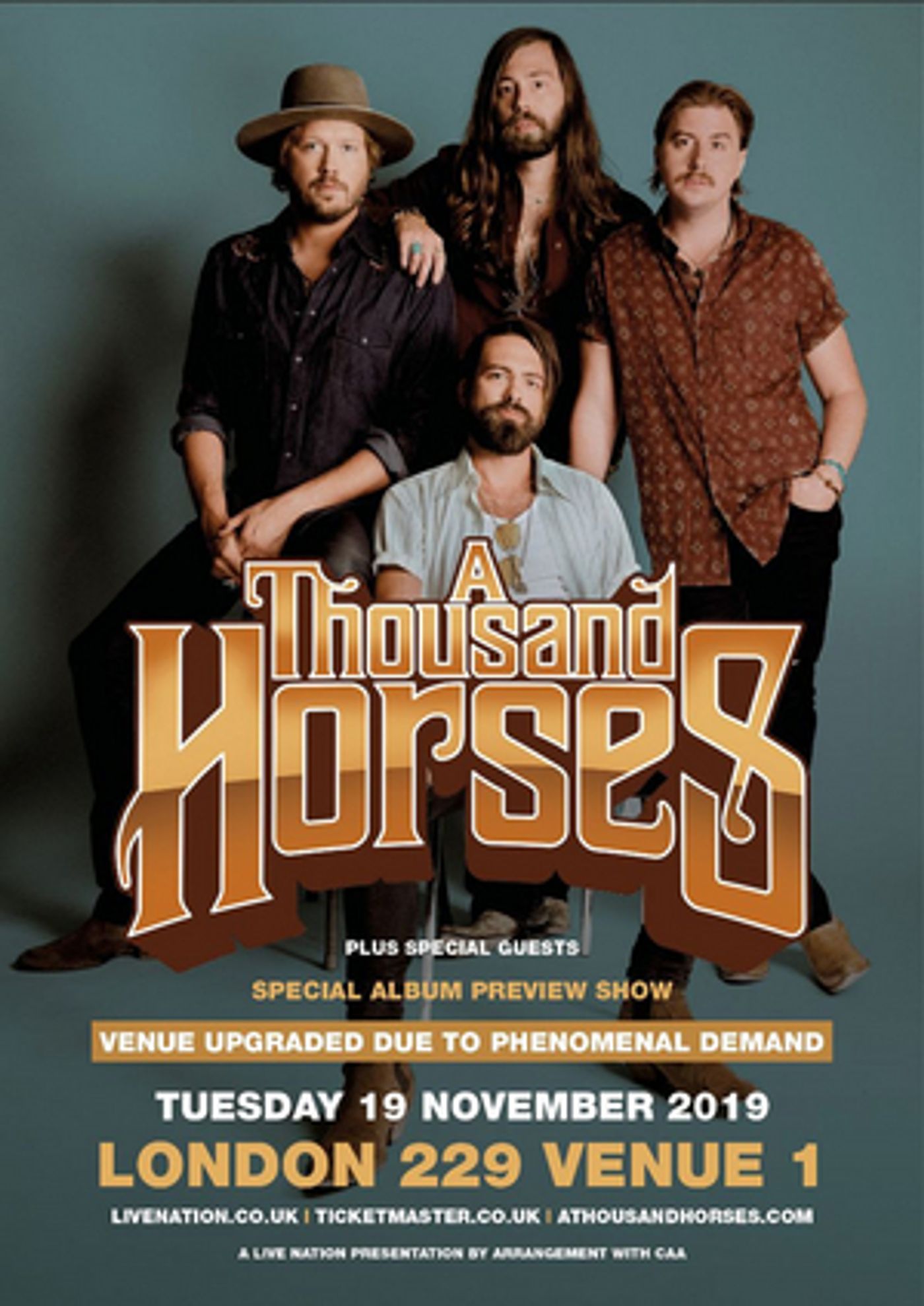 A Thousand Horses Upgrade London Venue Due to Demand  Image
