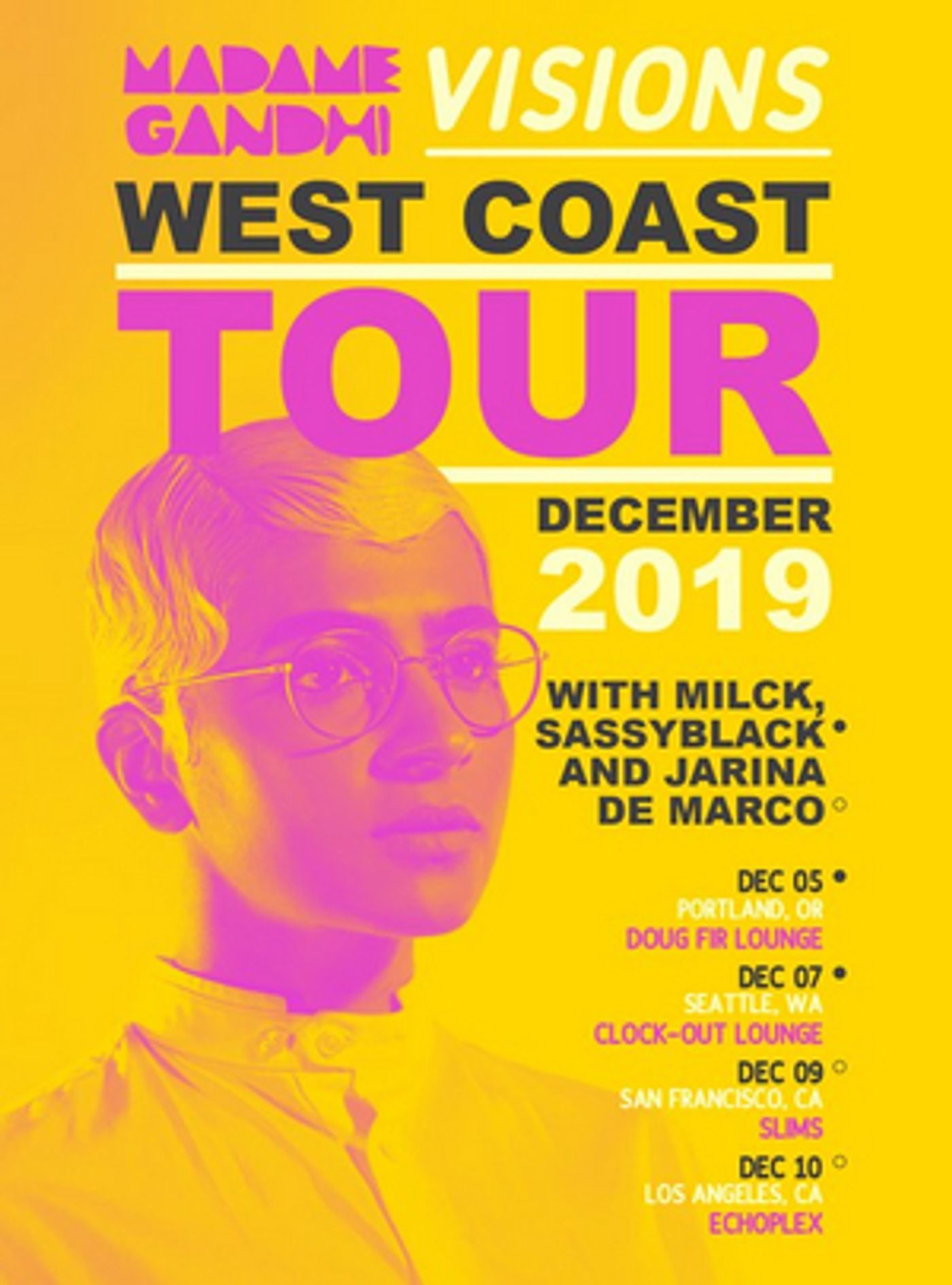 West Coast Dates Announced for Musician and Activist Madame Gandhi  Image