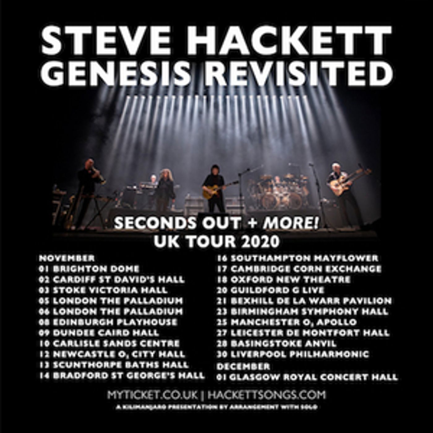 Steve Hackett Announces Seconds Out Tour for November 2020  Image