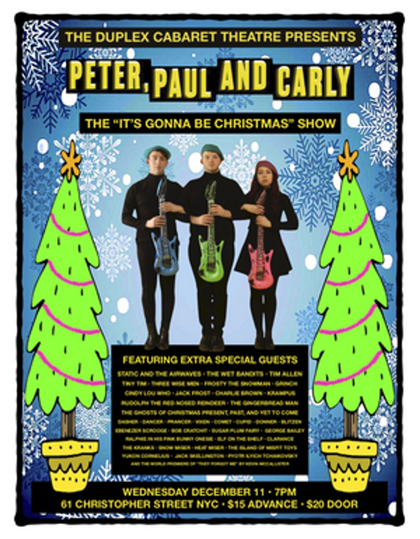 PETER, PAUL AND CARLY (THE “IT'S GONNA BE CHRISTMAS” SHOW) is Coming to The Duplex  Image