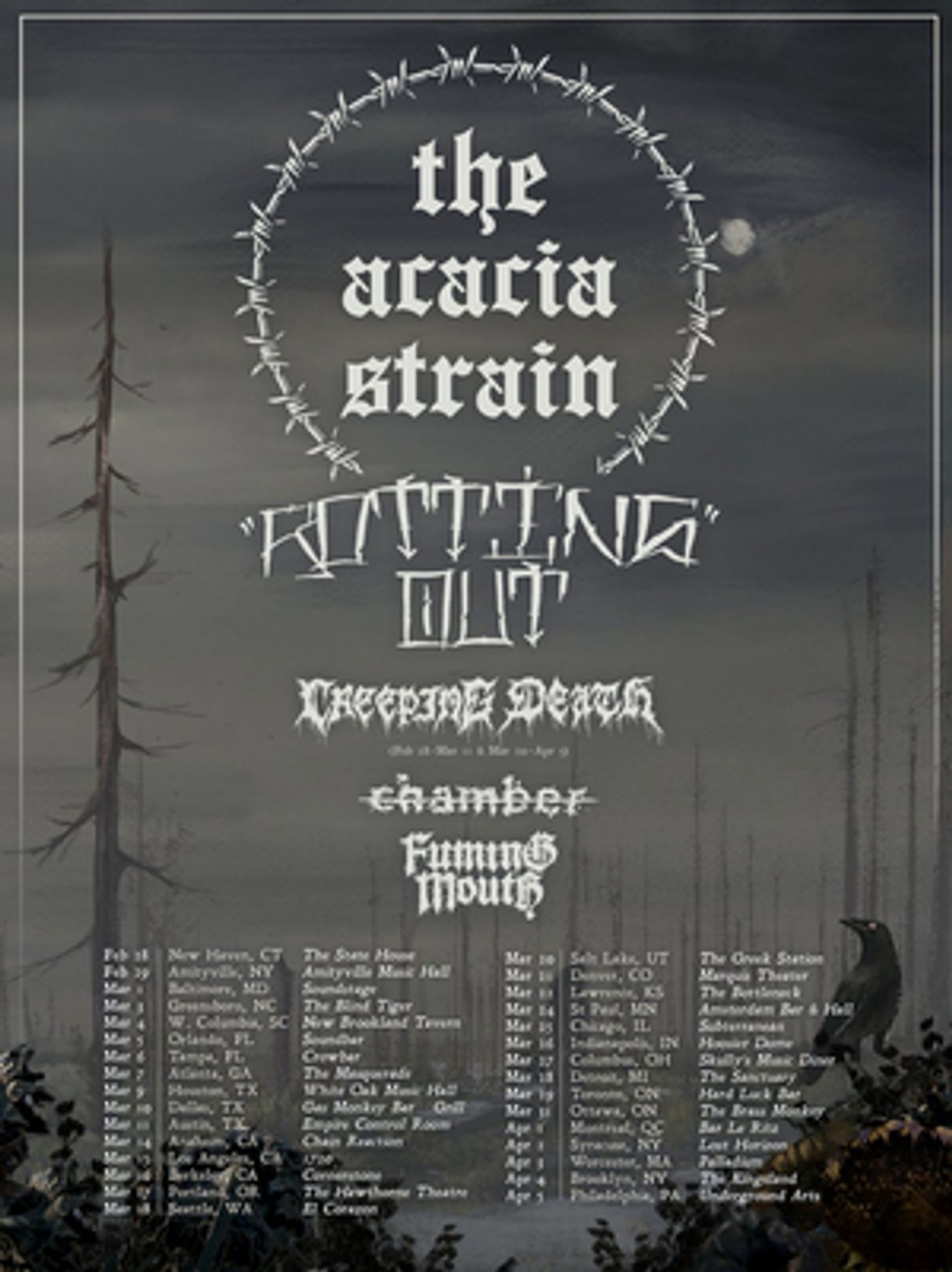 The Acacia Strain Announce Winter 2020 Headline Tour With Rotting Out, Creeping Death, & More  Image