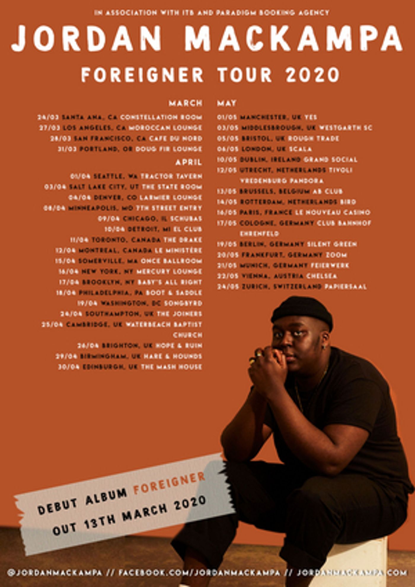 Jordan Mackampa Announces 2020 Headline Tour Jordan Mackampa Announces 2020 Headline Tour Image