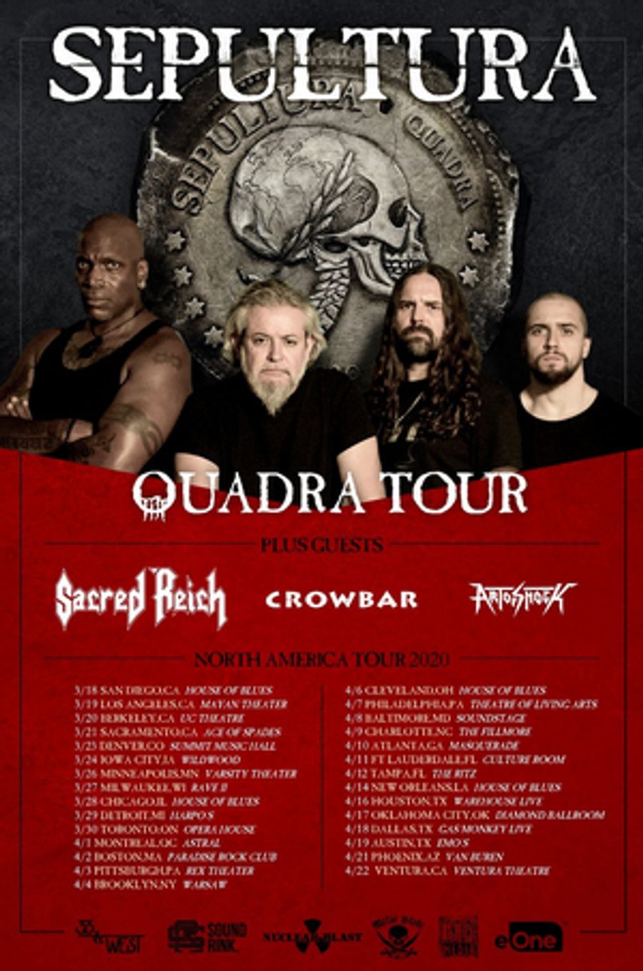 Art Of Shock To Join Sepultura On Spring 2020 North American Quadra Tour  Image