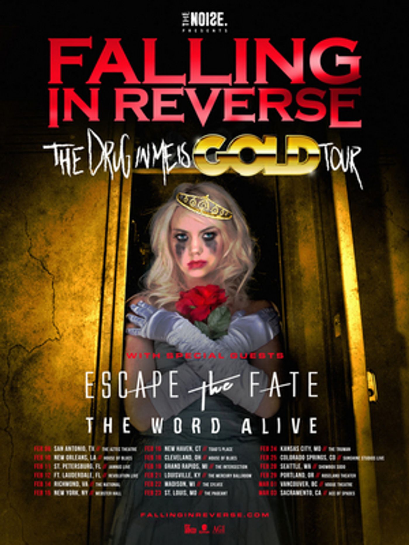 Falling In Reverse Announce 'The Drug in Me Is Gold' Tour Falling In Reverse Announce 'The Drug in Me Is Gold' Tour Image