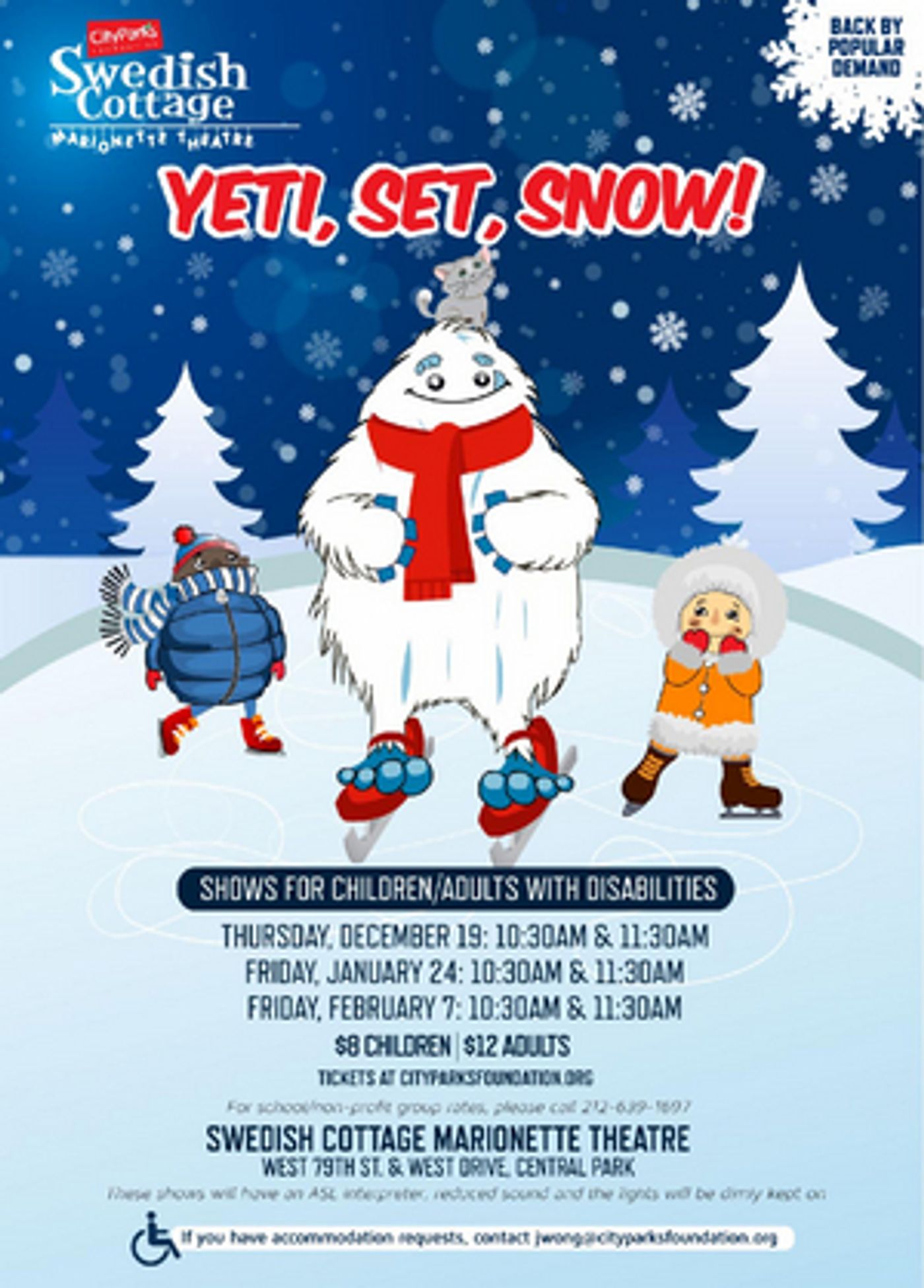 ASL + Sensory Friendly YETI, SET, SNOW! Shows At Swedish Cottage Marionette Theatre  Image