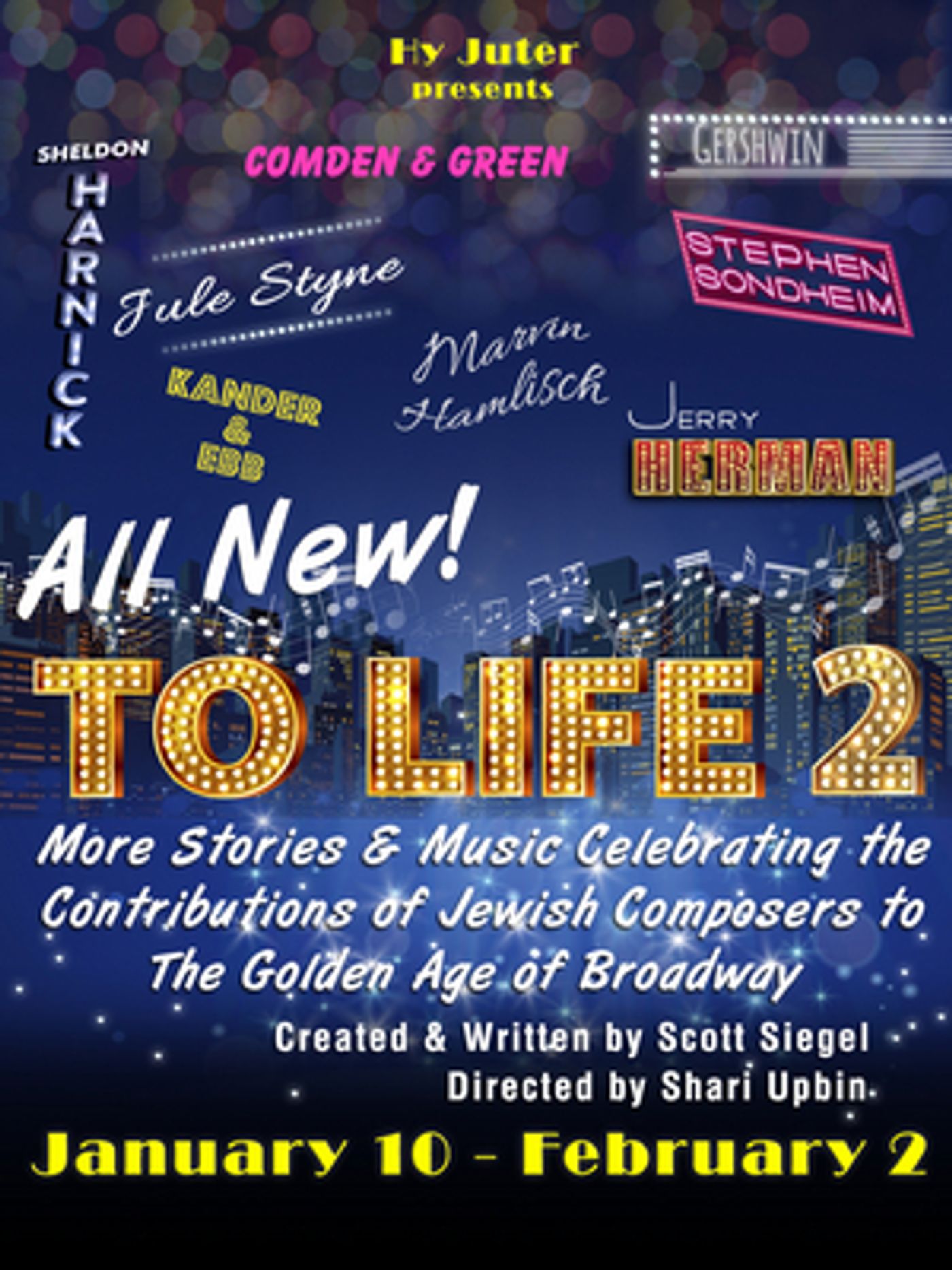 TO LIFE Celebrates Jewish Composers in the Golden Age of Broadway at the Willow Theatre in Sugar Sand Park  Image