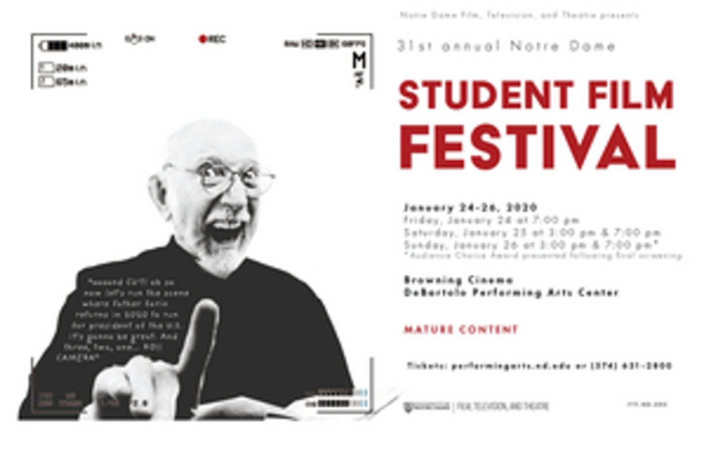 31st Annual Notre Dame Student Film Festival to Take Place January 24-26  Image