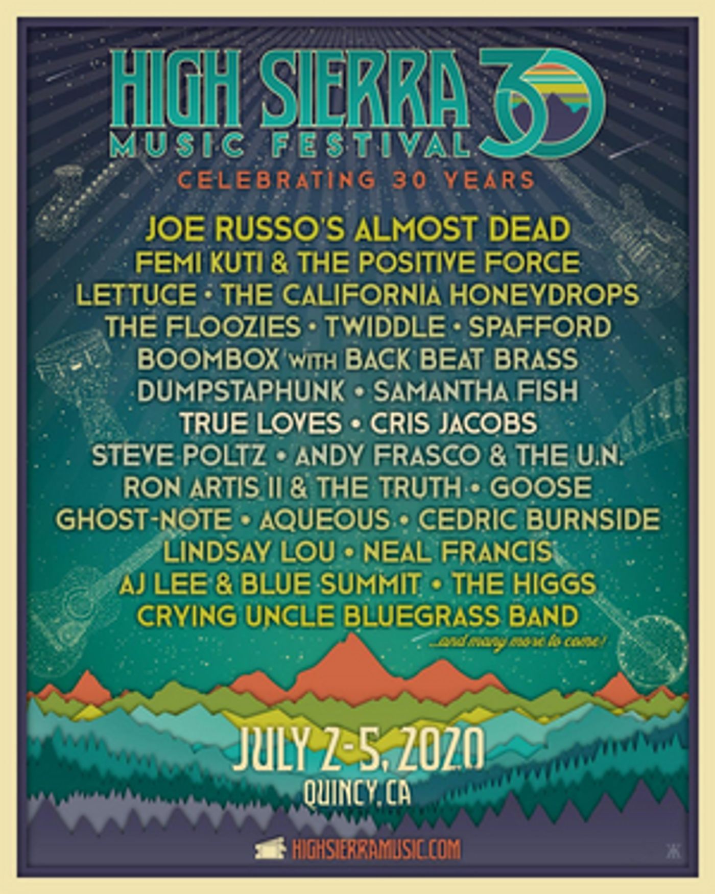 High Sierra Music Festival Reveals Initial Lineup For 30th Year Celebration  Image
