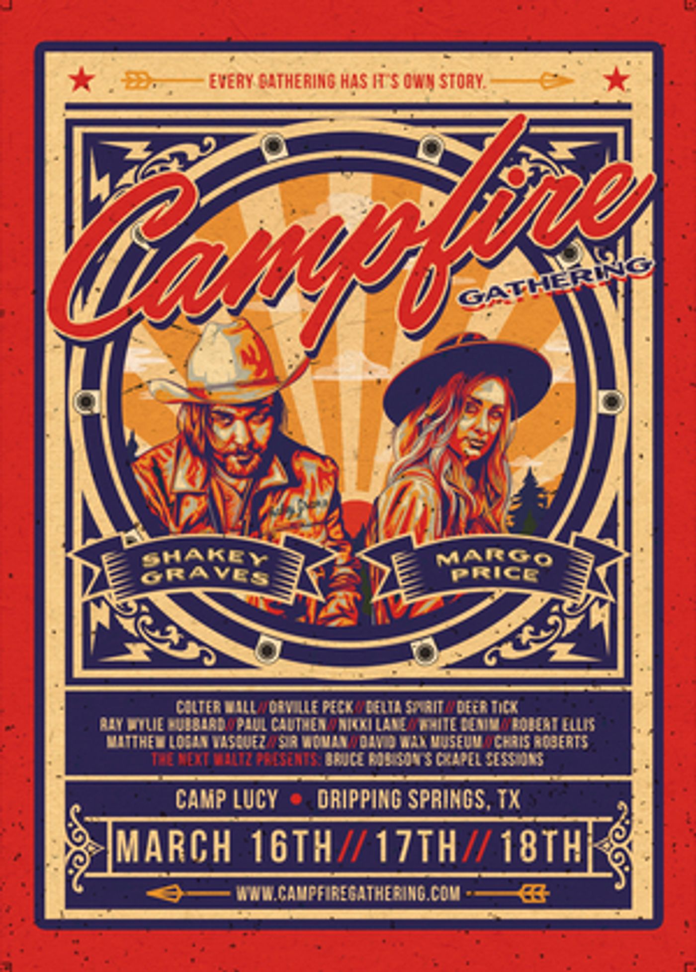 Shakey Graves, Margo Price, Colter Wall & Orville Peck to Headline Inaugural Campfire Gathering Shakey Graves, Margo Price, Colter Wall & Orville Peck to Headline Inaugural Campfire Gathering Image