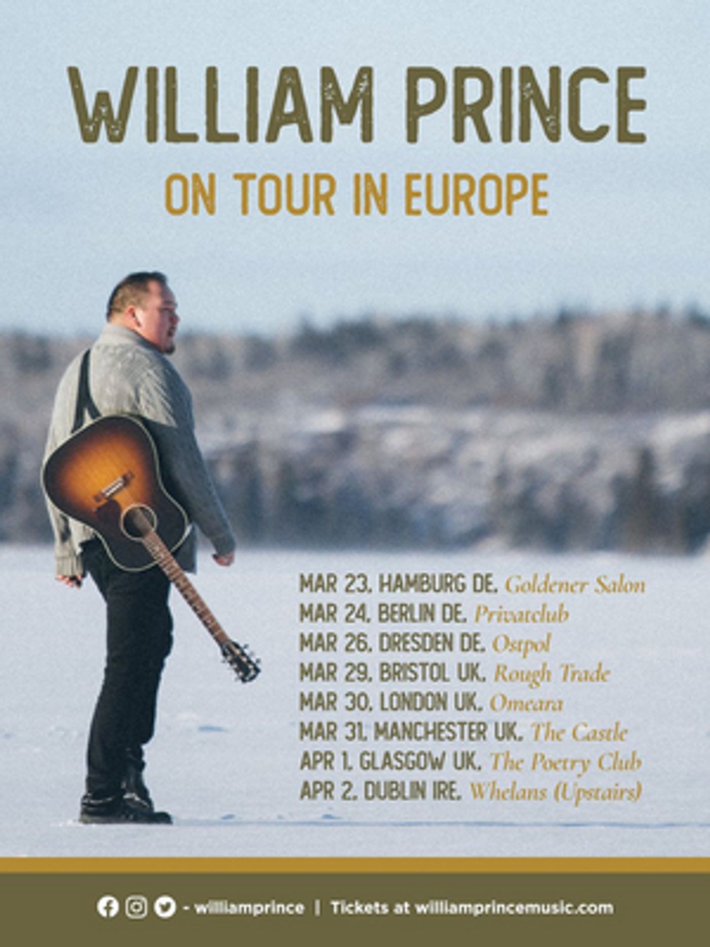 William Prince Announces UK & Ireland March Headline Tour William Prince Announces UK & Ireland March Headline Tour Image