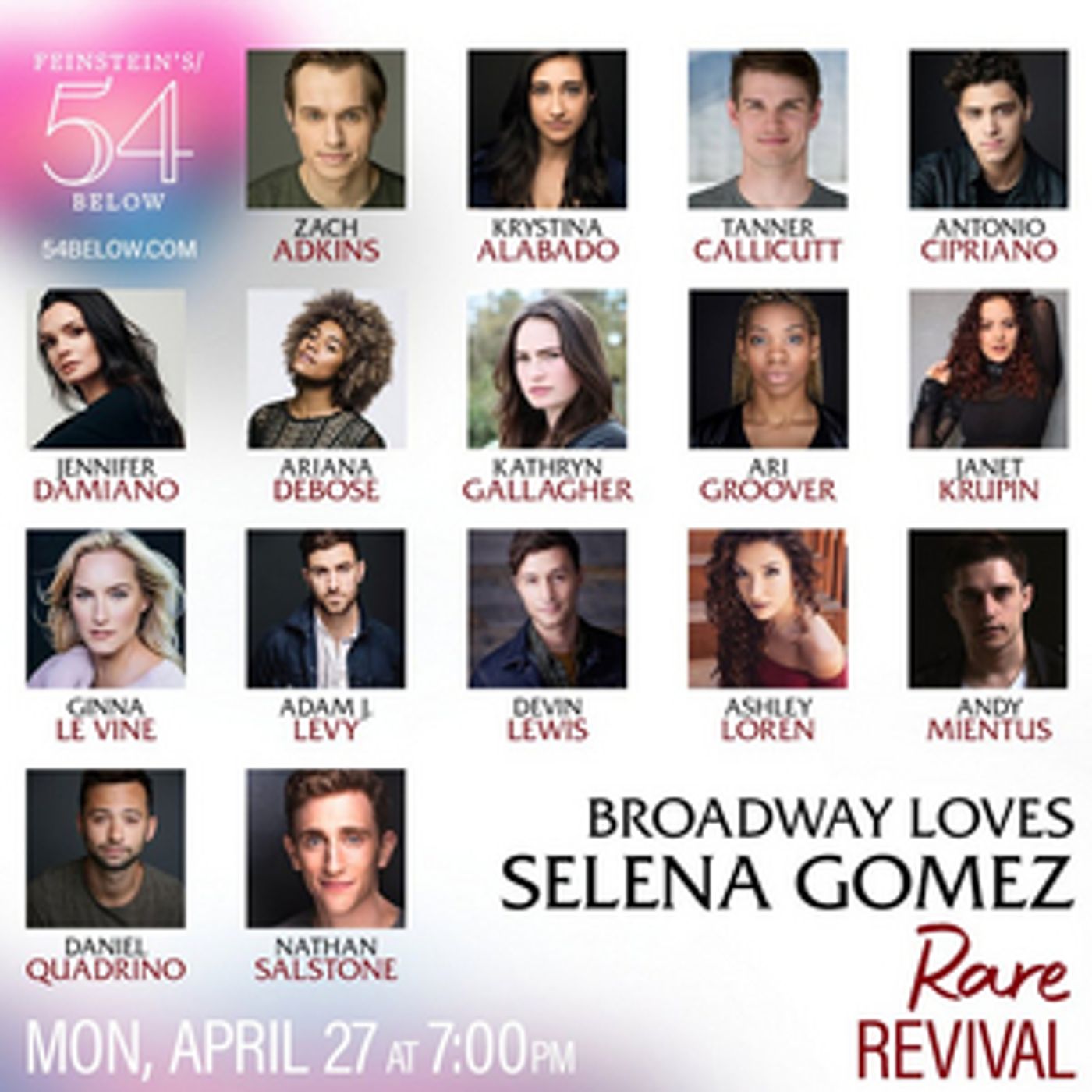 Ariana DeBose, Andy Mientus and More to Perform at BROADWAY LOVES SELENA GOMEZ at Feinstein's/54 Below  Image