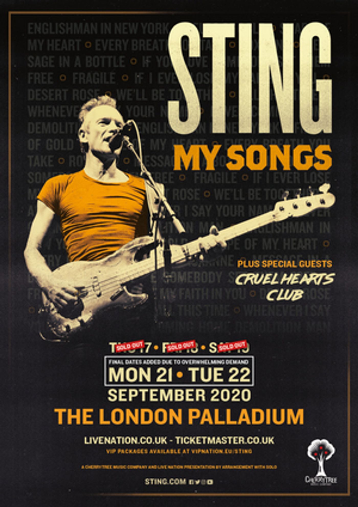 Sting Adds 2 Mores Dates To His 'My Songs' World Tour At The London Palladium  Image