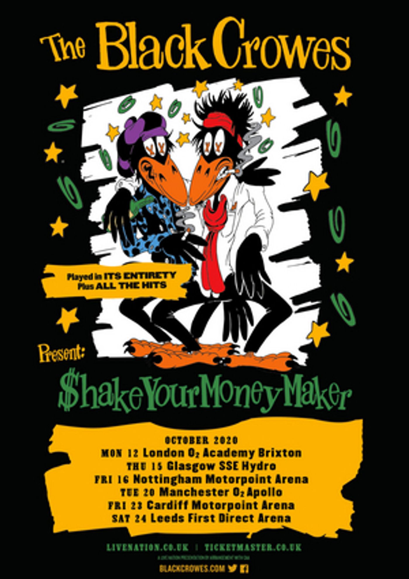 The Black Crowes Present Shake Your Money Maker 2020 UK & European Dates  Image