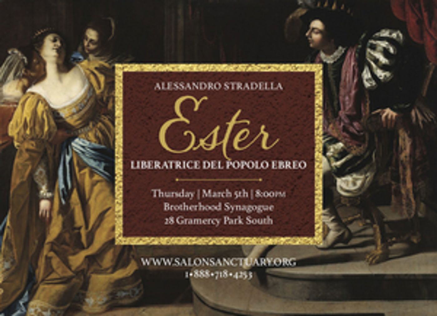 ESTER, LIBERATRICE DEL POPOLO EBREO to be Performed at Brotherhood Synagogue ESTER, LIBERATRICE DEL POPOLO EBREO to be Performed at Brotherhood Synagogue Image