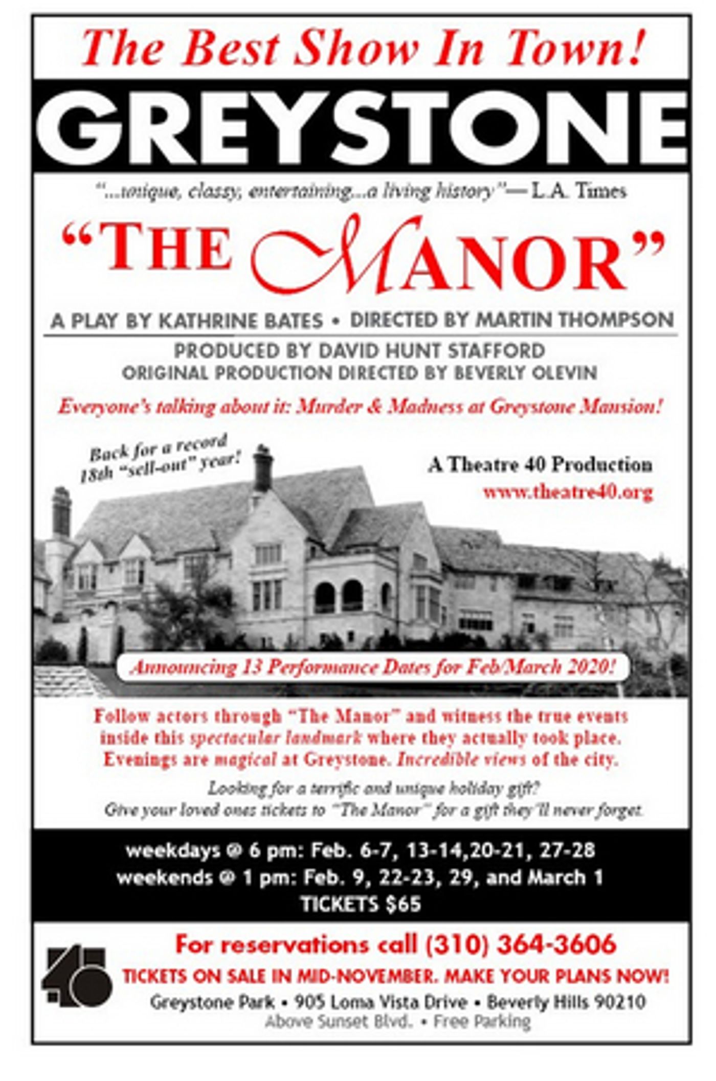 Review: THE MANOR Brings a True Tale of Family Wealth and Woe Inside Greystone Mansion in Beverly Hills  Image