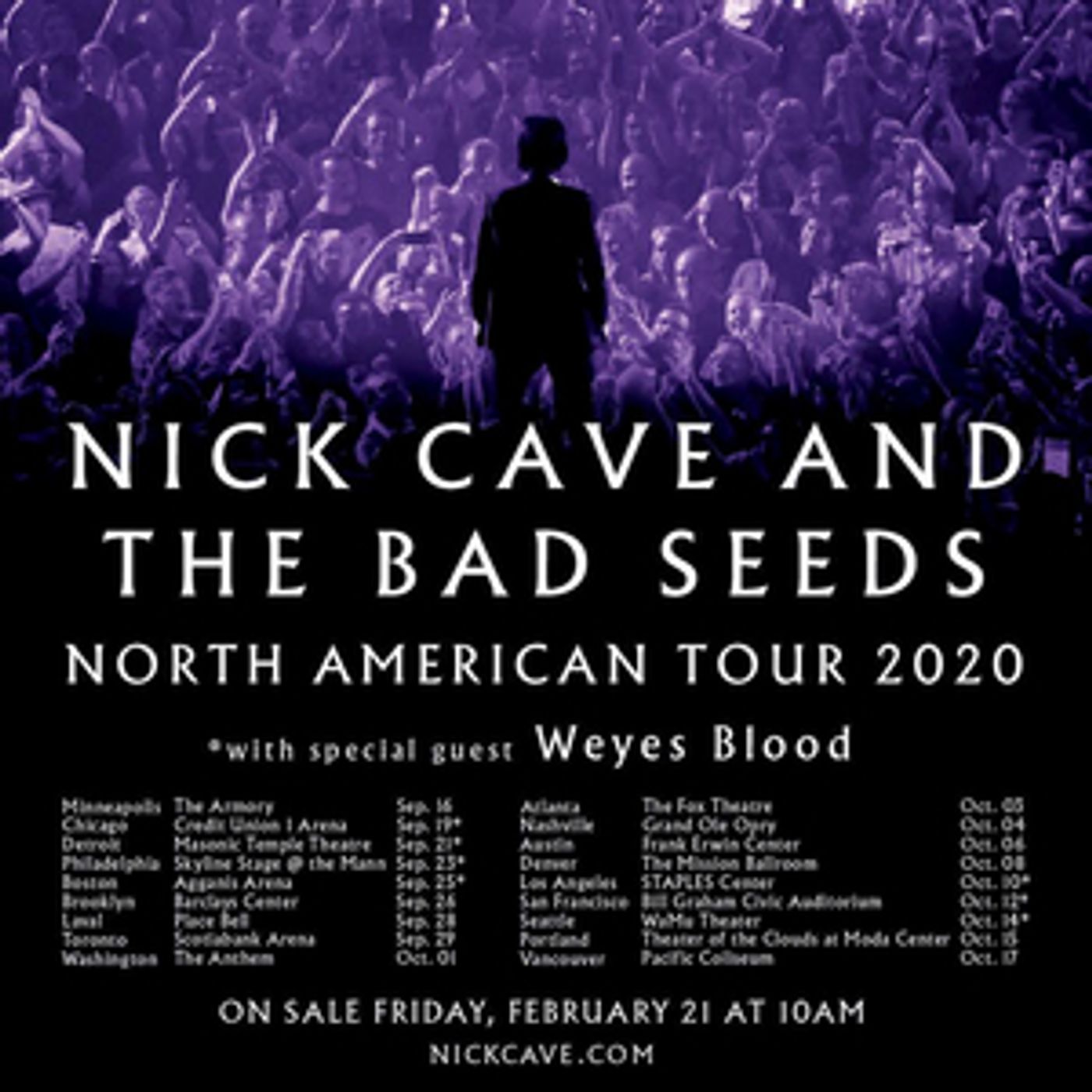 Nick Cave and The Bad Seeds Announce Fall 2020 North American Tour Nick Cave and The Bad Seeds Announce Fall 2020 North American Tour Image