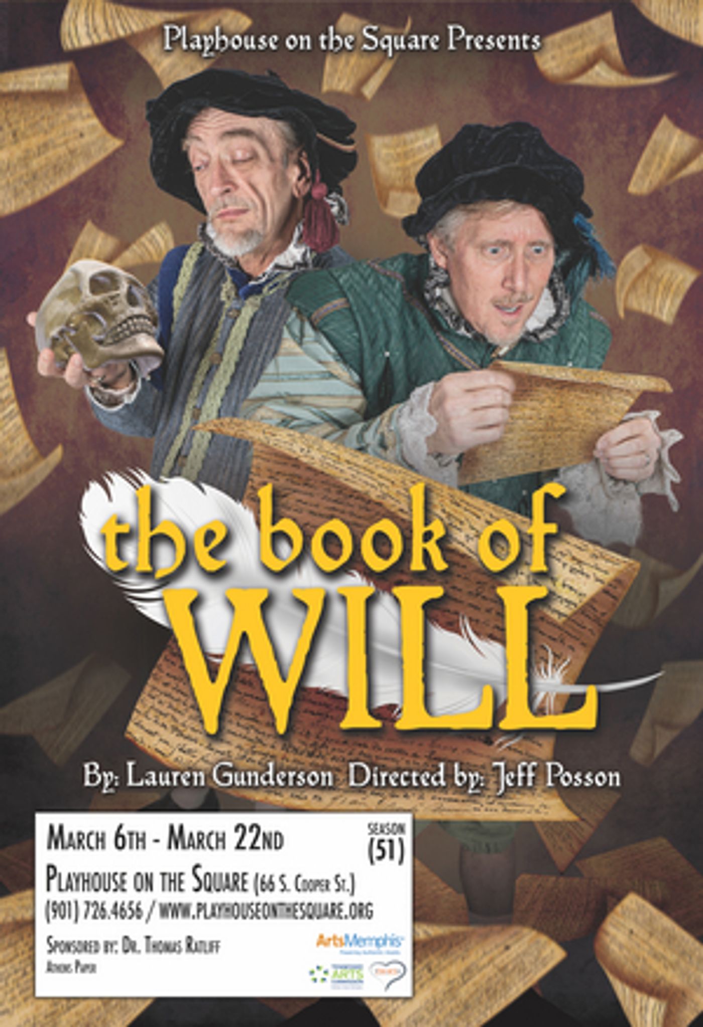 Playhouse on the Square Will Present the Regional Premiere of THE BOOK OF WILL by Lauren Gunderson Playhouse on the Square Will Present the Regional Premiere of THE BOOK OF WILL by Lauren Gunderson Image