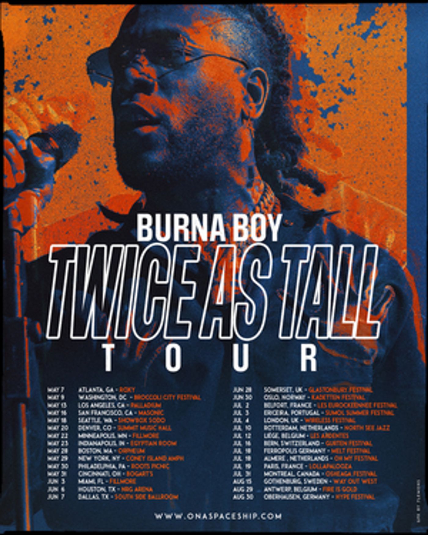 Burna Boy Announces Twice As Tall World Tour Burna Boy Announces Twice As Tall World Tour Image