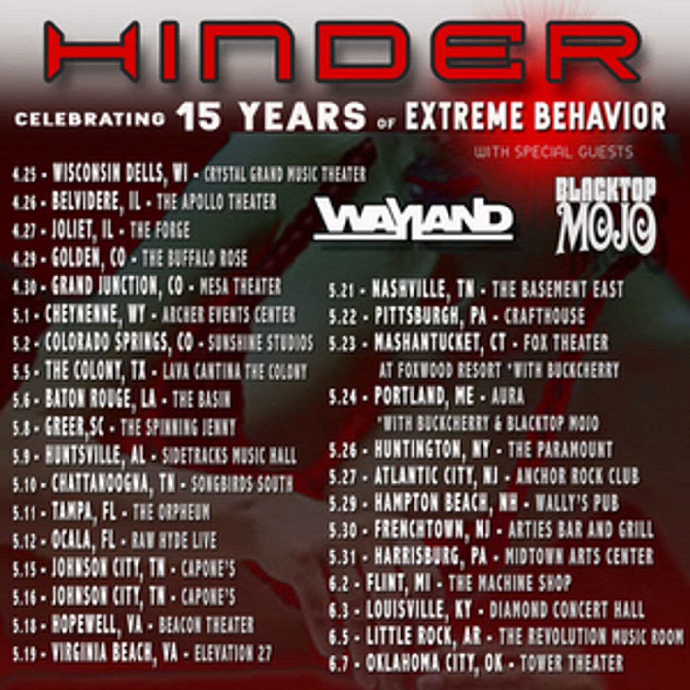 Hinder Announce 'Extreme Behavior' 15th Anniversary Tour Hinder Announce 'Extreme Behavior' 15th Anniversary Tour Image