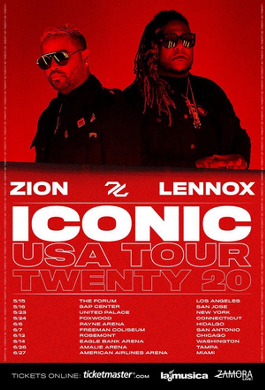 Zion & Lennox Announce Their First US Tour 'Iconic Tour Twenty 20' Image