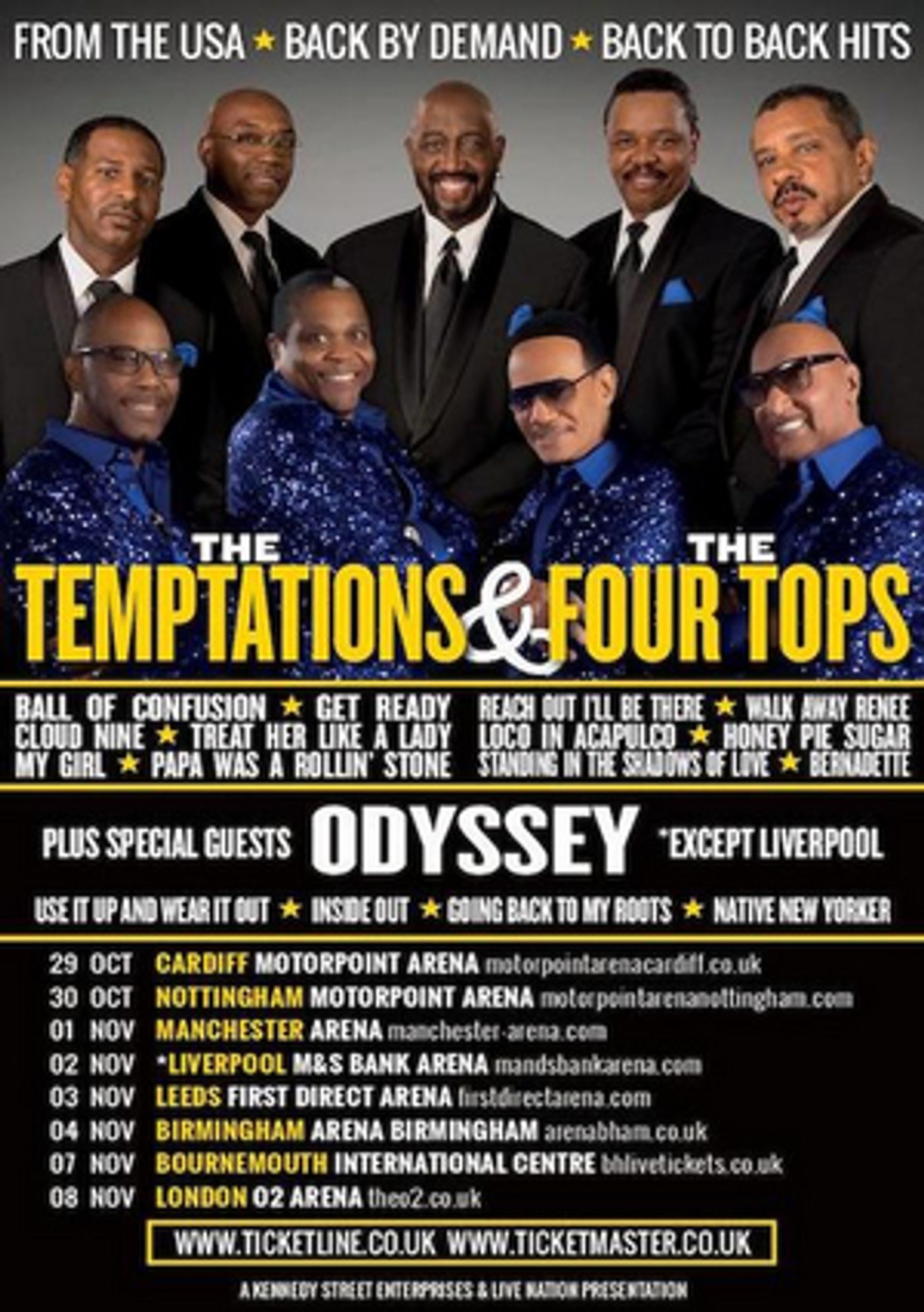 Four Tops & Temptations Announce Special Guest Odyssey for UK Tour  Image