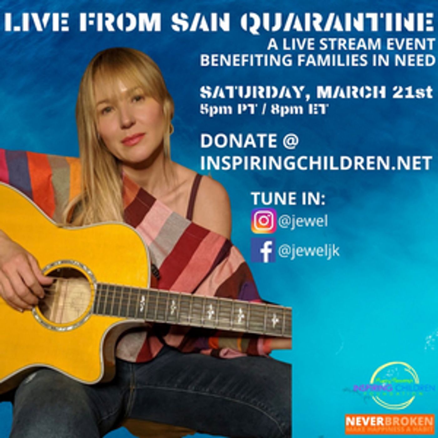 Jewel to Hold a Livestream Concert to Raise Funds for Families Jewel to Hold a Livestream Concert to Raise Funds for Families Image