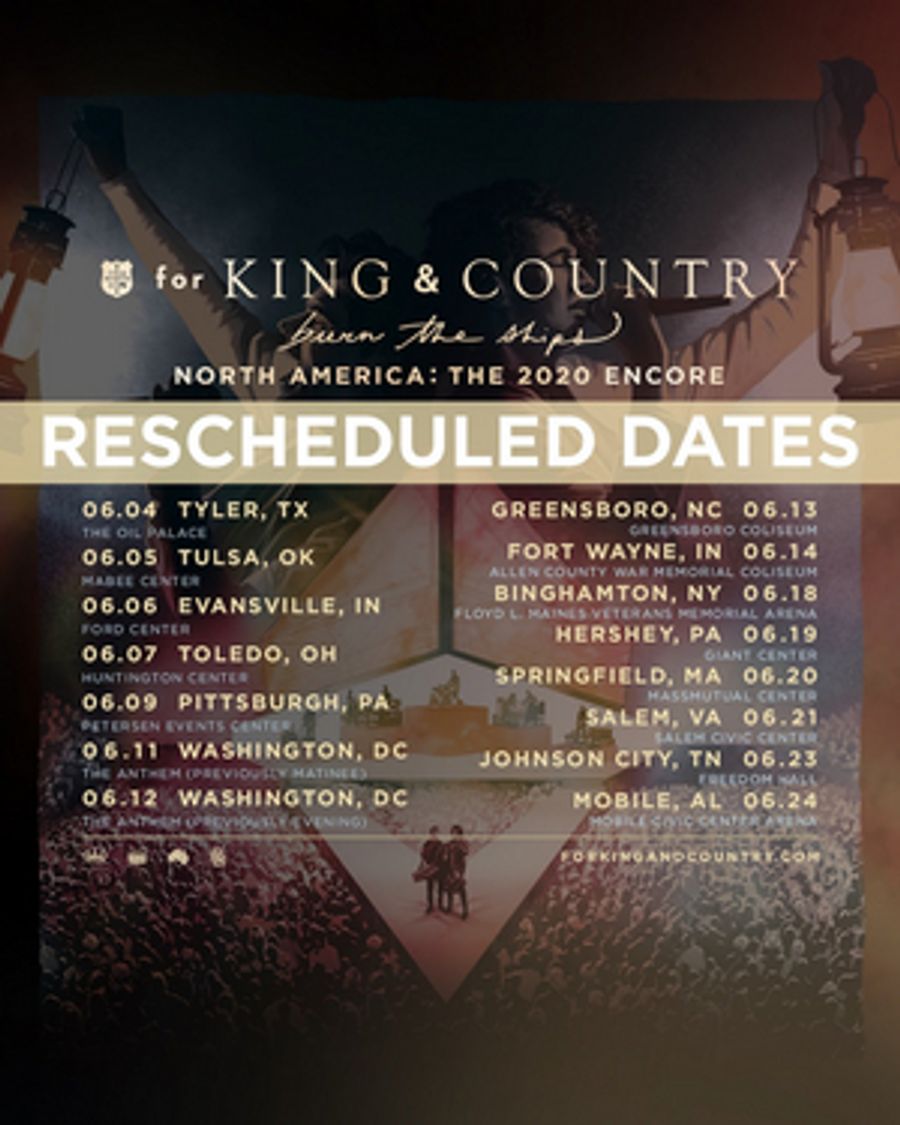 for KING & COUNTRY To Reschedule Spring Tour Dates Image
