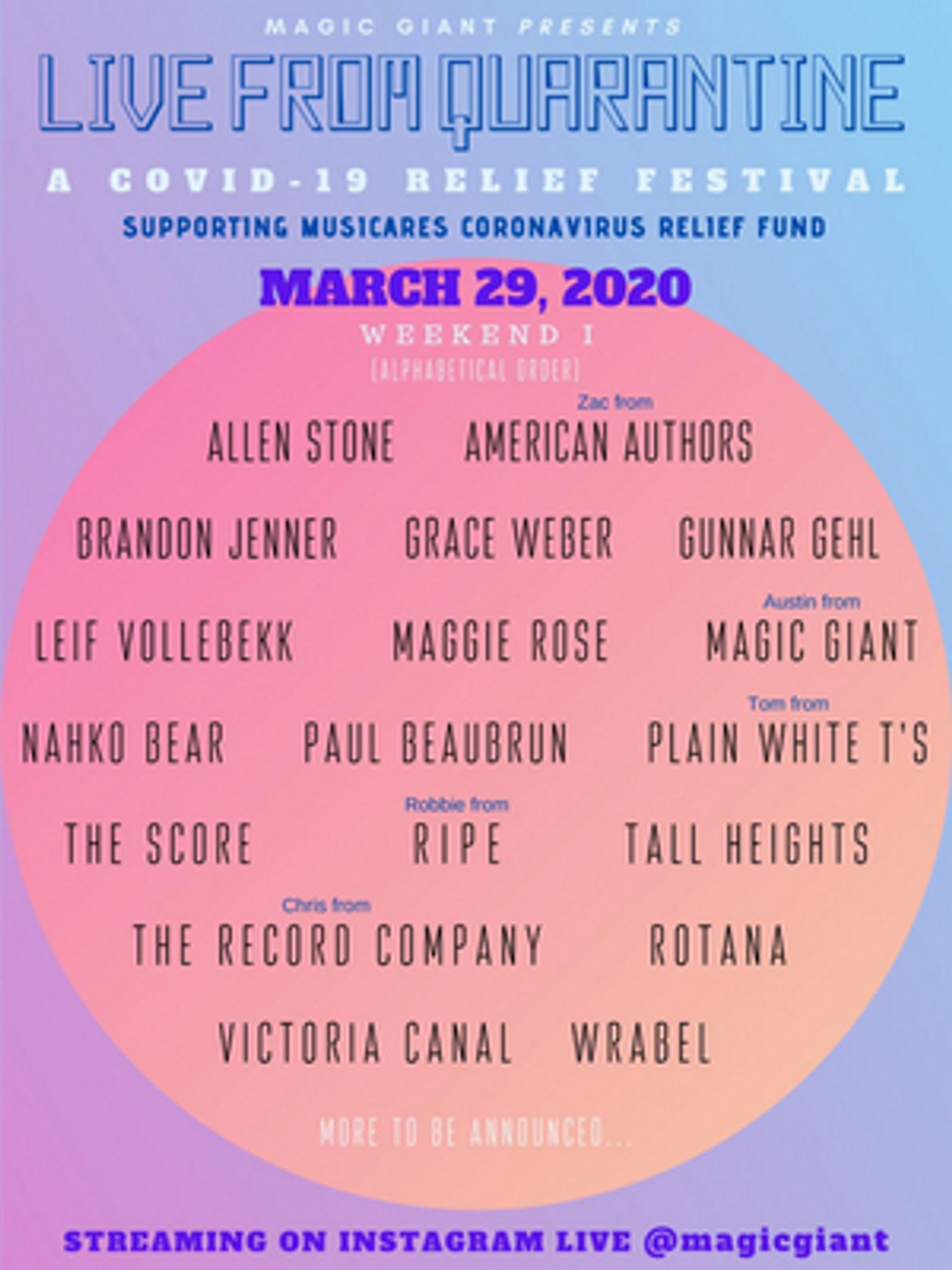 Magic Giant Announces Live From Quarantine Magic Giant Announces Live From Quarantine Image