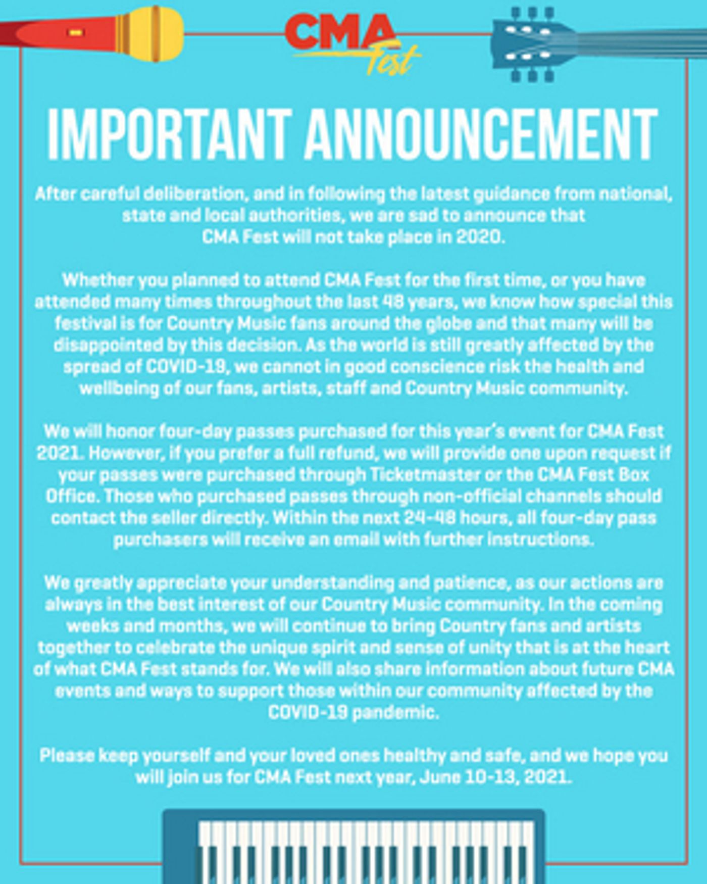 CMA FEST 2020 Has Been Cancelled  Image