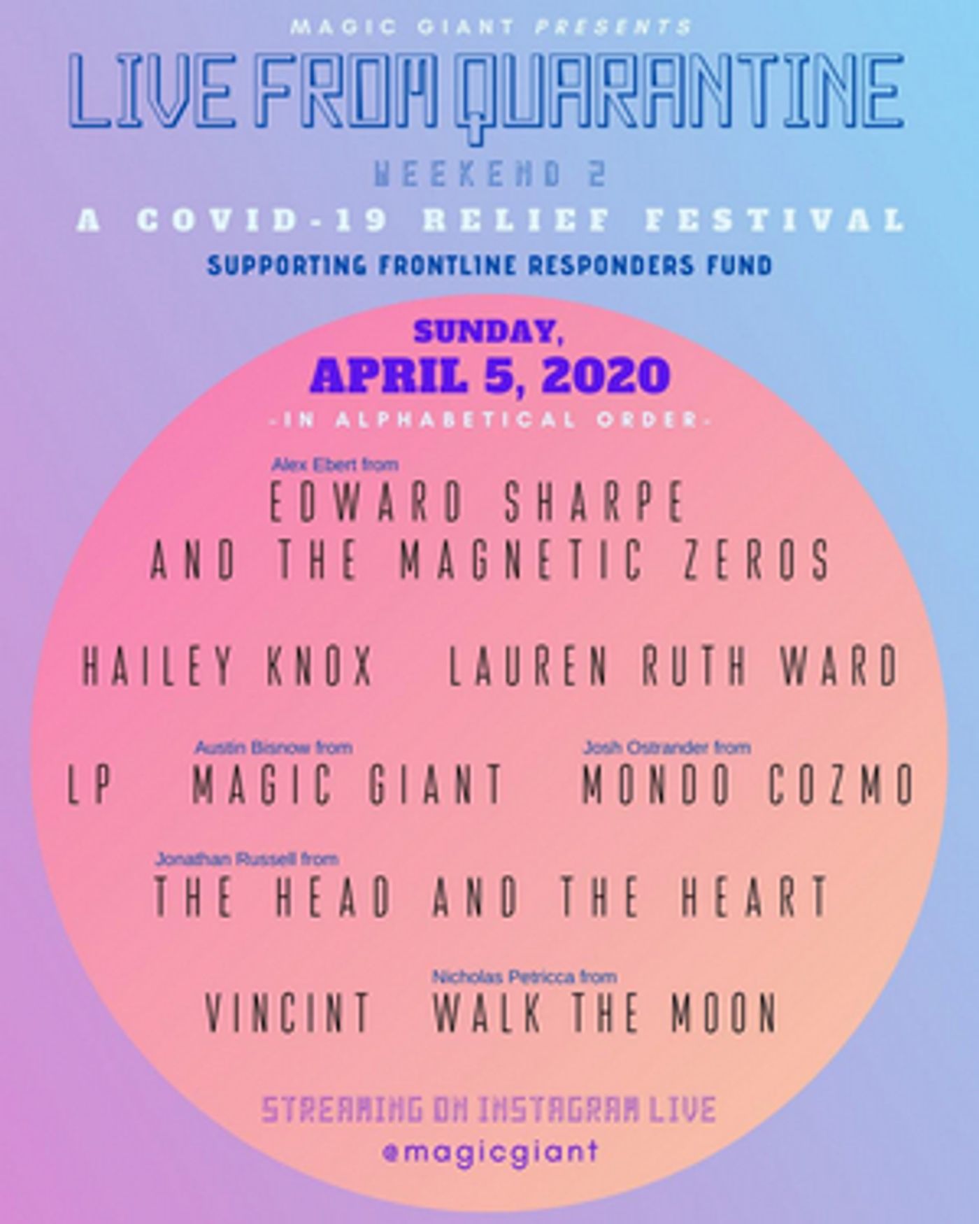 Magic Giant Announces 'Live From Quarantine Weekend 2'  Image