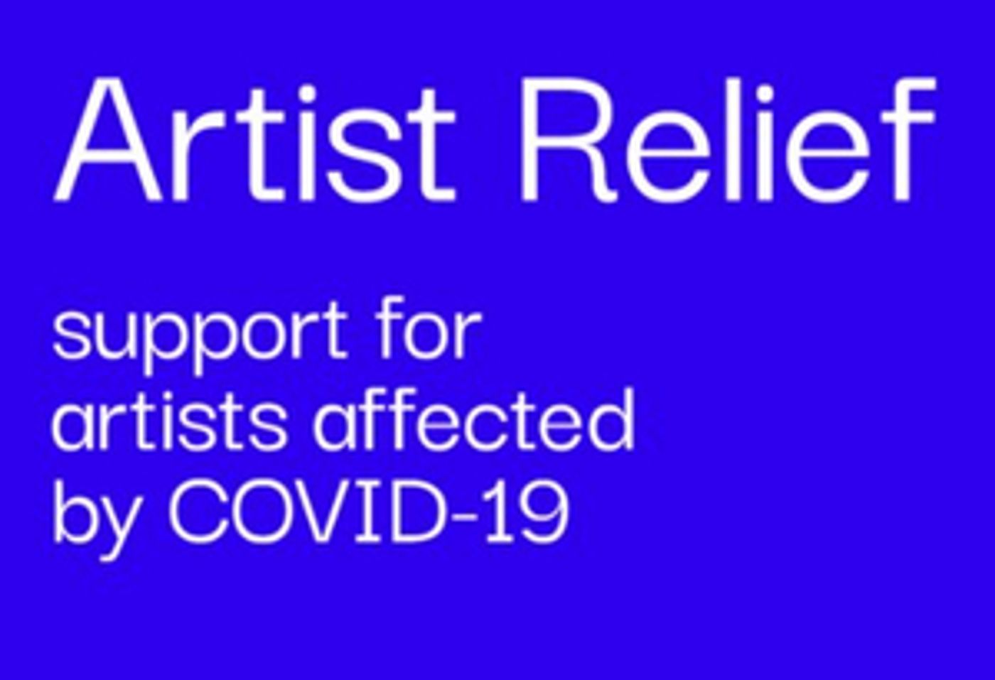 Coalition of Arts Funders Launches Emergency Artist Relief Fund  Image