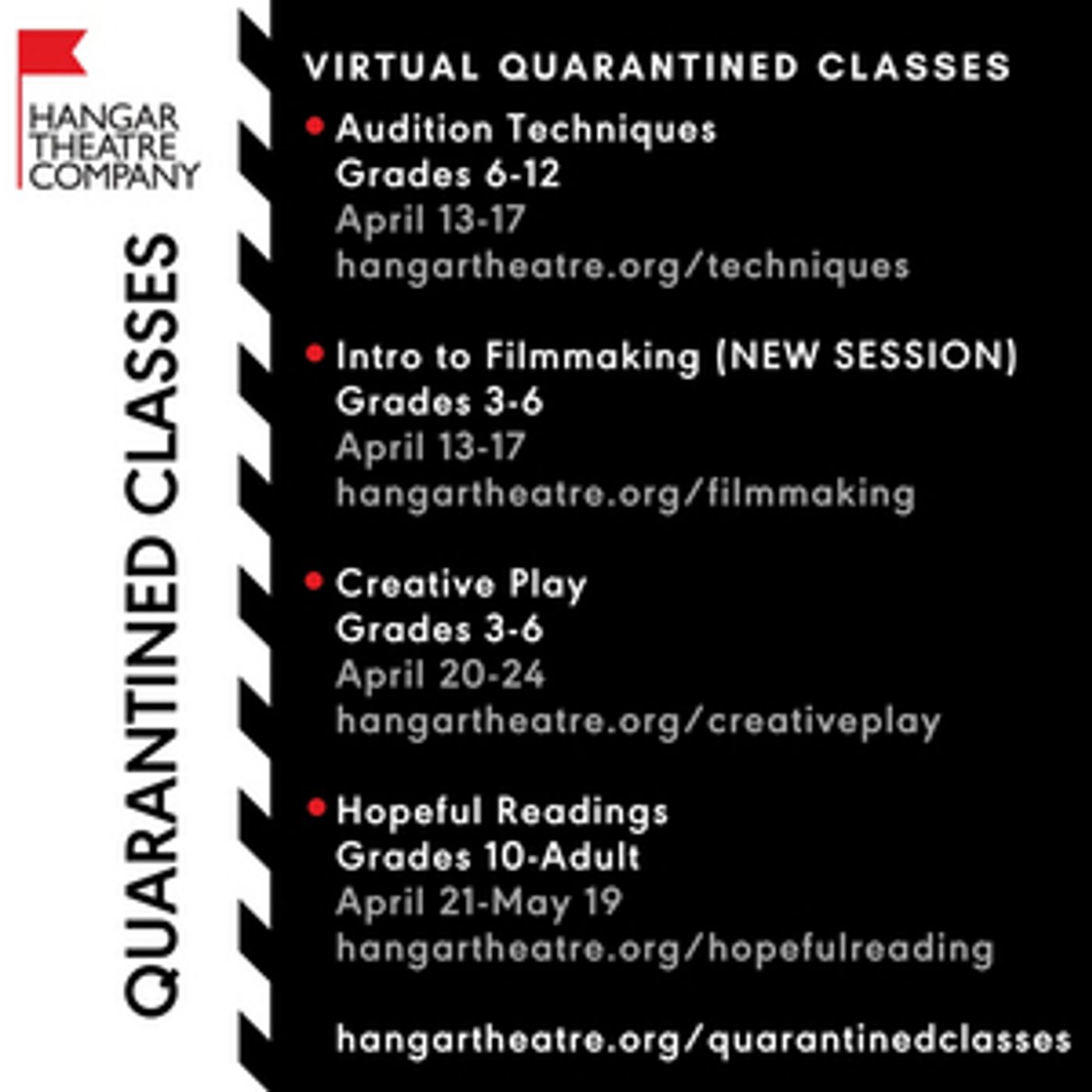 Hangar Theatre Offers Virtual Classes and More Hangar Theatre Offers Virtual Classes and More Image