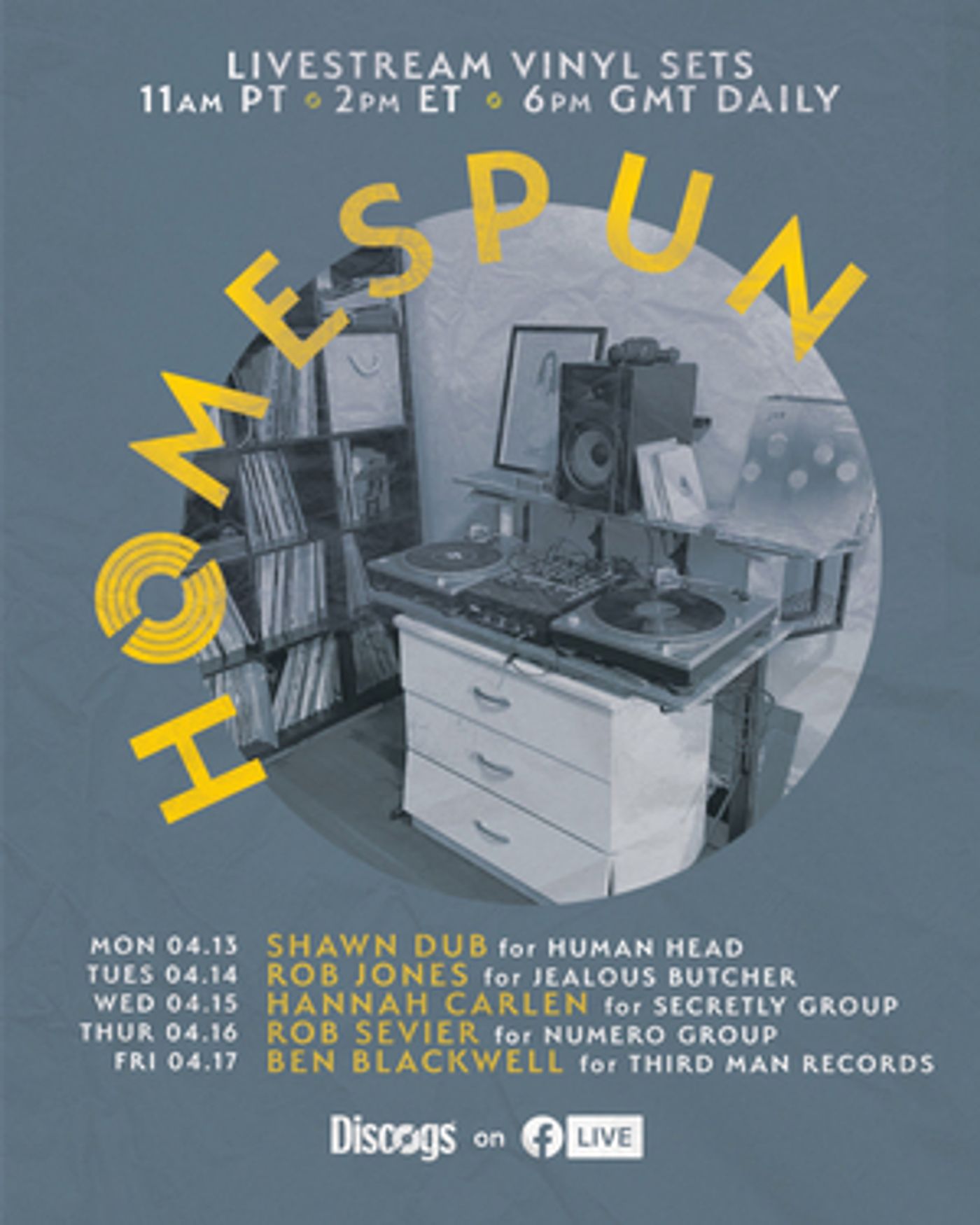 Discogs Launches 'Homespun' Livestream Series in Support of Indie Labels & Record Stores  Image