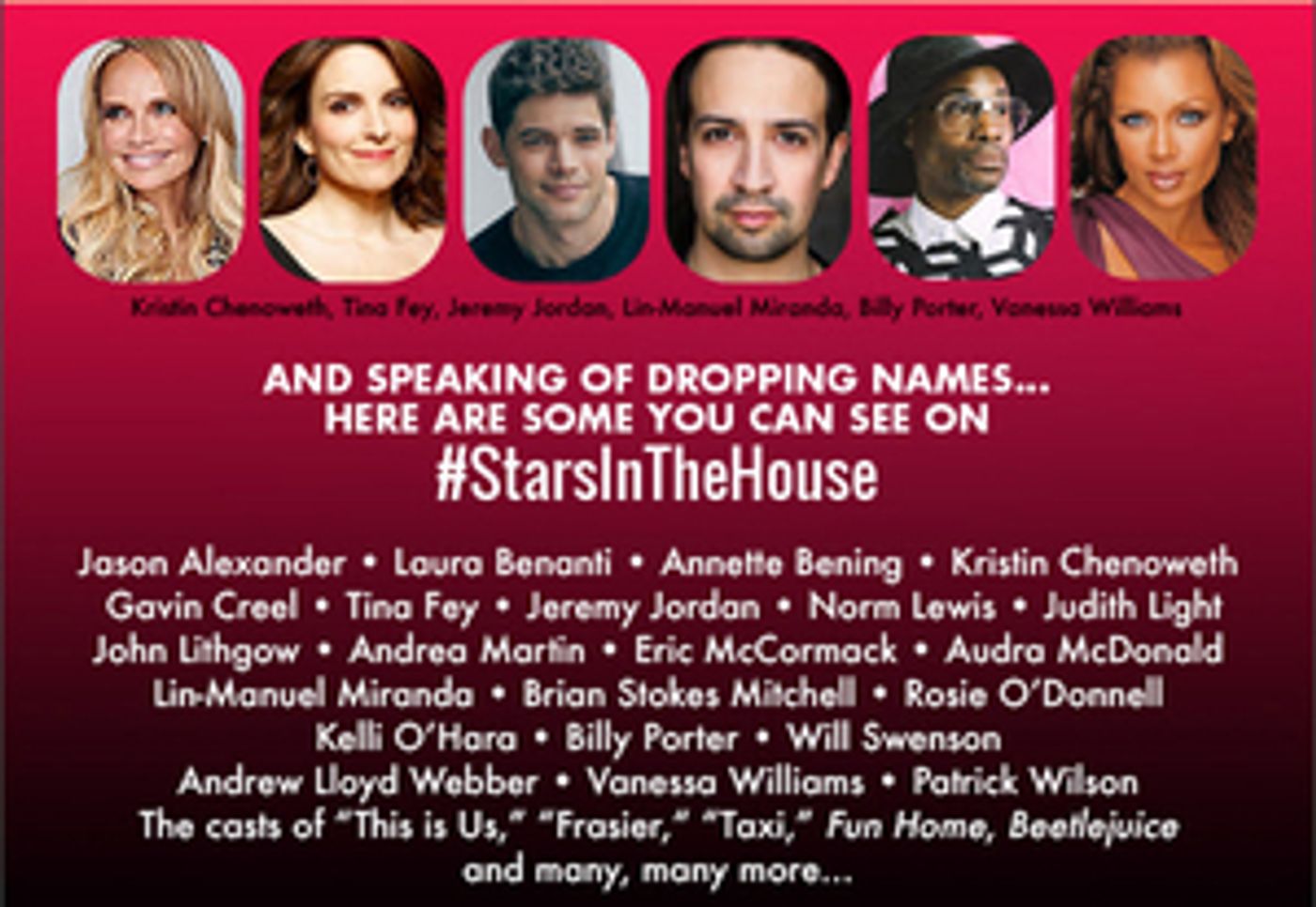 Hang out with Tina Fey, Lin-Manuel Miranda, Mandy Moore... and Many MORE!  Image