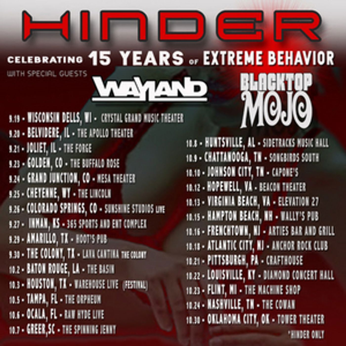 Hinder Announce Rescheduled Live Dates  Image