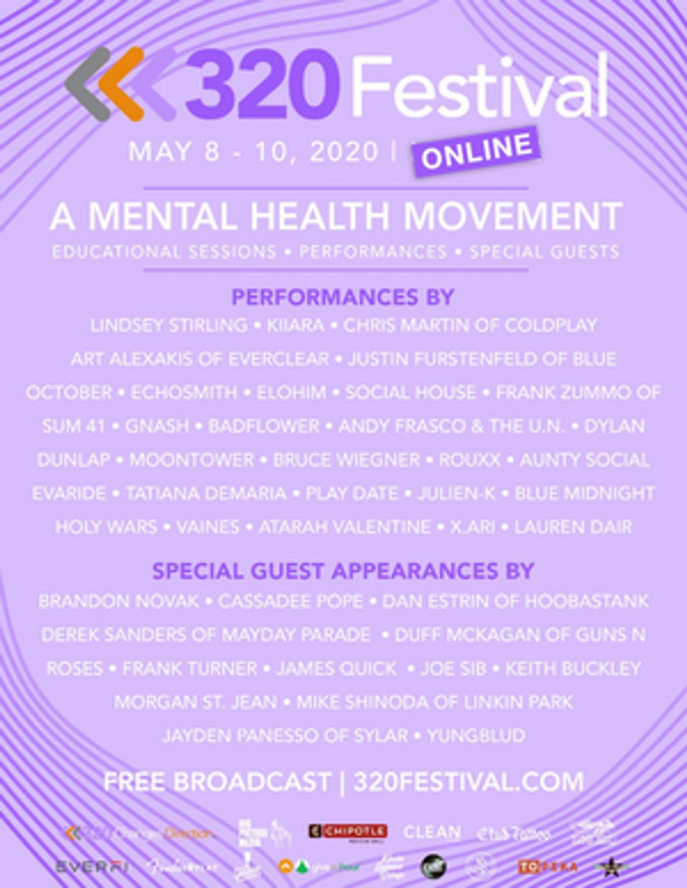 320 Festival Announces Performances By Chris Martin Of Coldplay, Kiiara, and More 320 Festival Announces Performances By Chris Martin Of Coldplay, Kiiara, and More Image