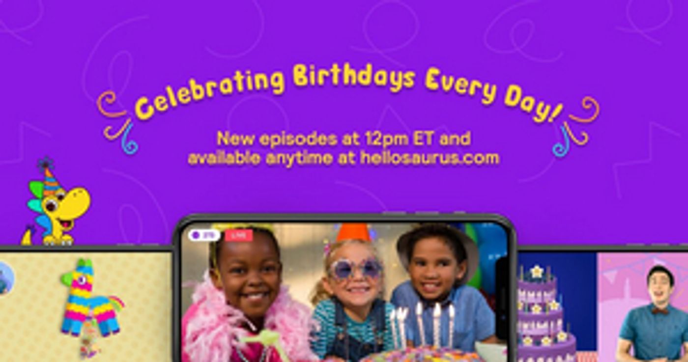 Hellosaurus Launches Interactive 'Birthday Show' for Ages 3-8 Hosted by Tim Kubart  Image