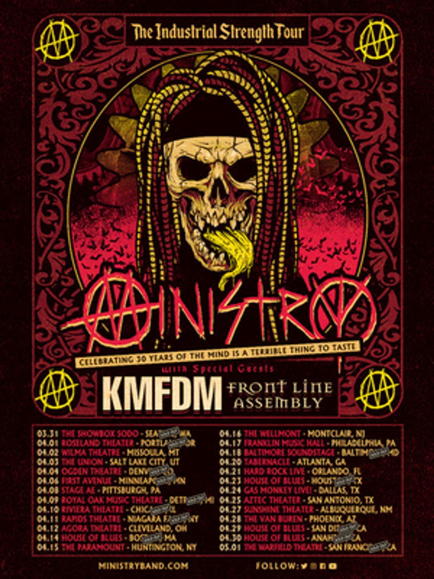 Ministry Reschedules Industrial Strength Tour To Spring 2021  Image