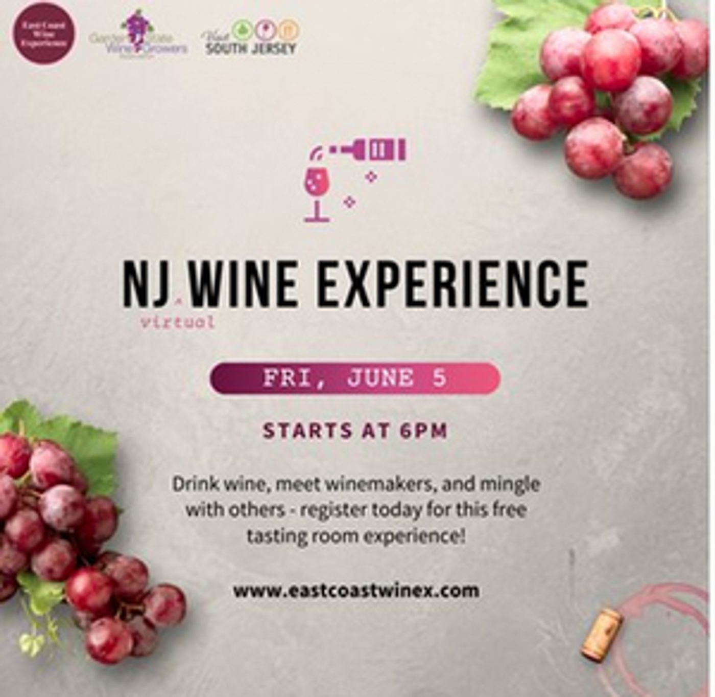 NJ VIRTUAL WINE EXPERIENCE Set for June 5  Image