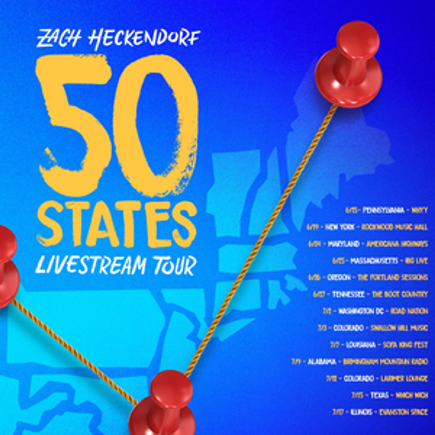 Zach Heckendorf Announces First Leg of 50 States Livestream Tour Zach Heckendorf Announces First Leg of 50 States Livestream Tour Image