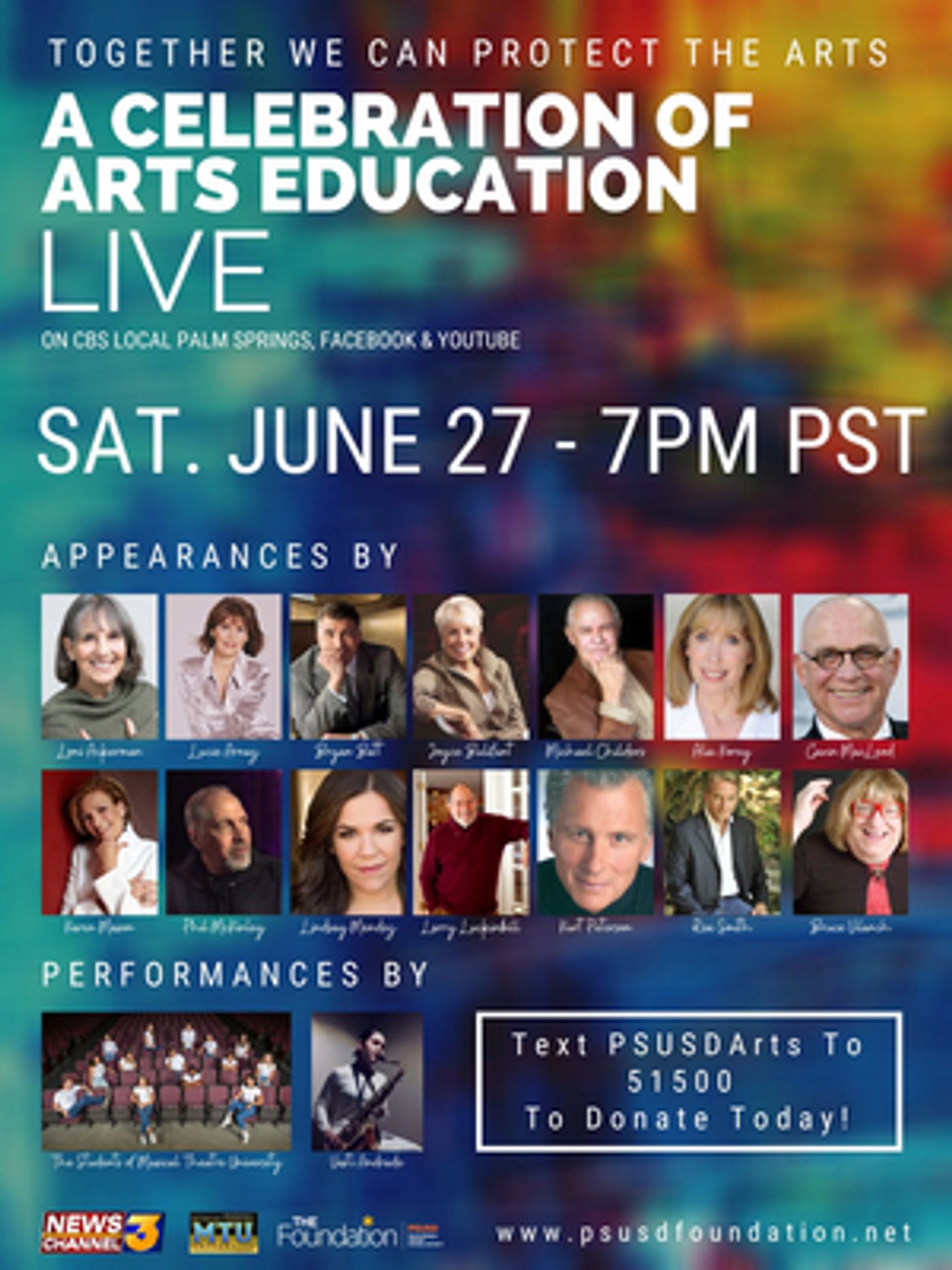 Arnaz, Batt, Mendez, Vilanch And More Appear In TOGETHER WE CAN! Televised Special To Save The Arts In Palm Springs Schools  Image