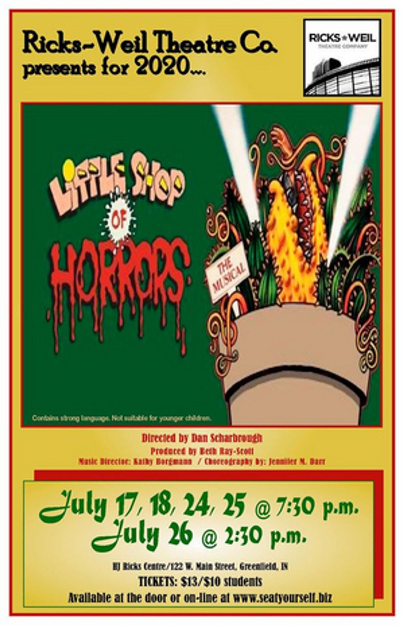 Ricks-Weil Theatre Company Presents LITTLE SHOP OF HORRORS July 17-26  Image