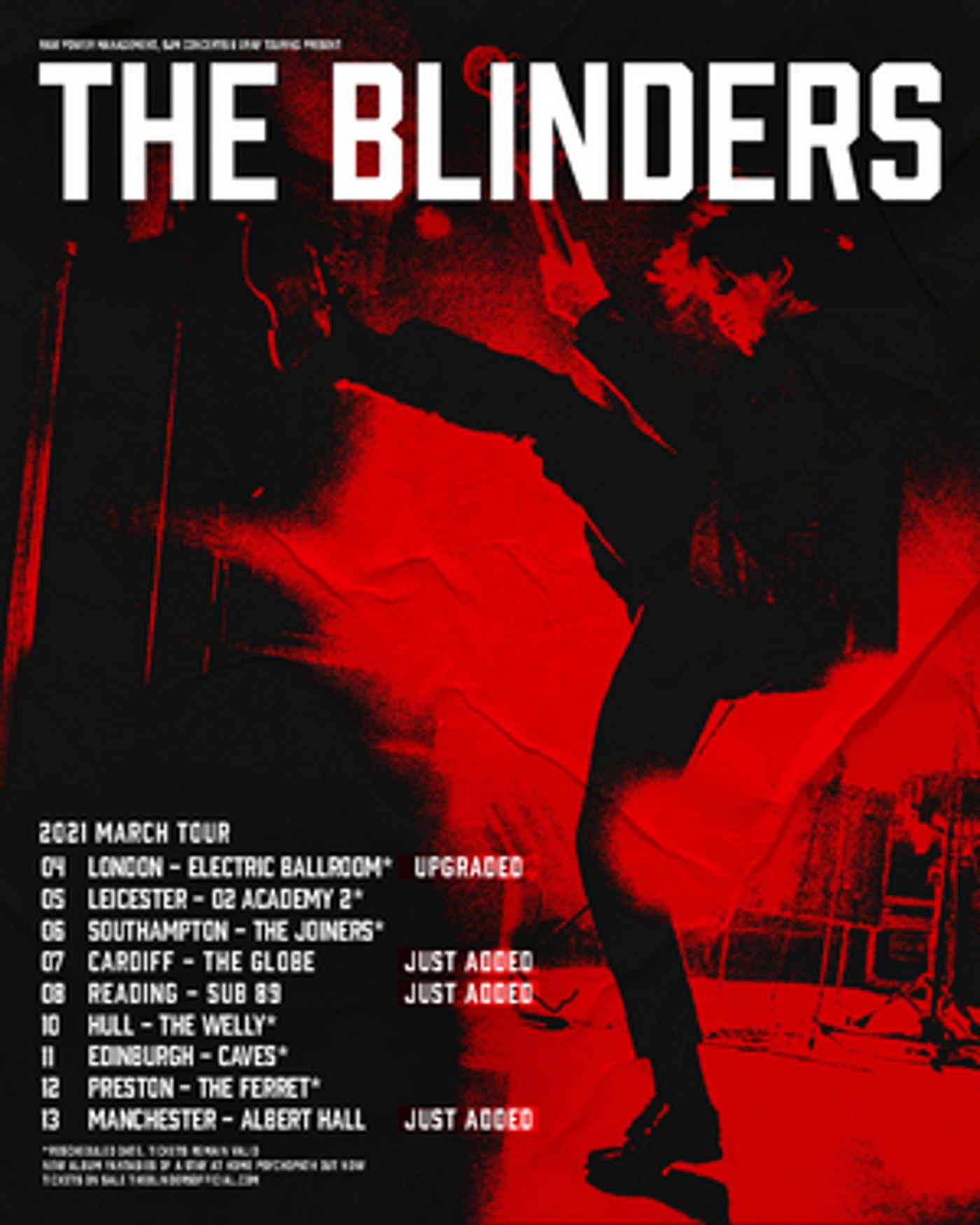 The Blinders Announce Rescheduled Tour Dates for March 2021  Image