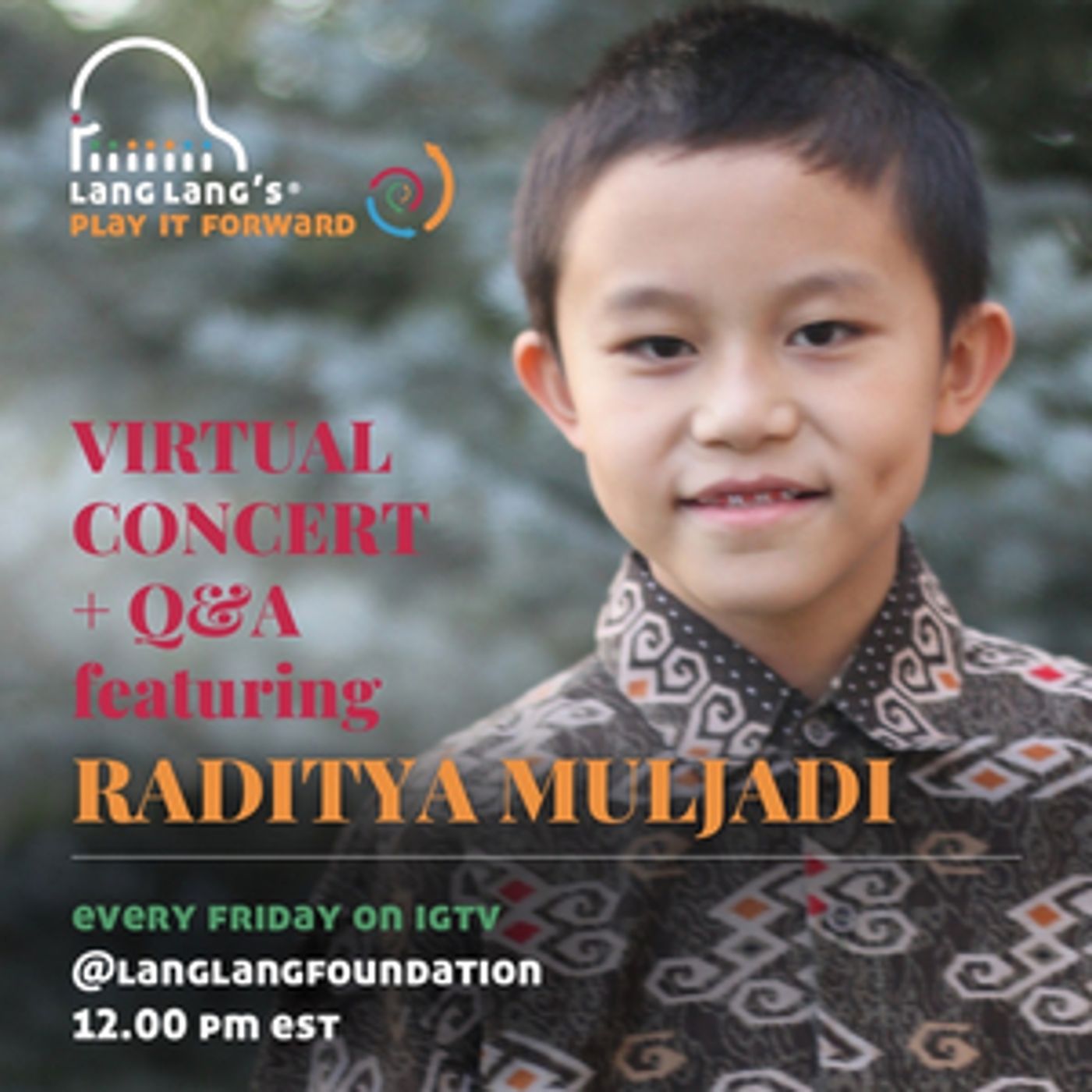 Play It Forward Virtual Concert Series to Feature 10 Year Old Pianist Raditya Muljadi  Image