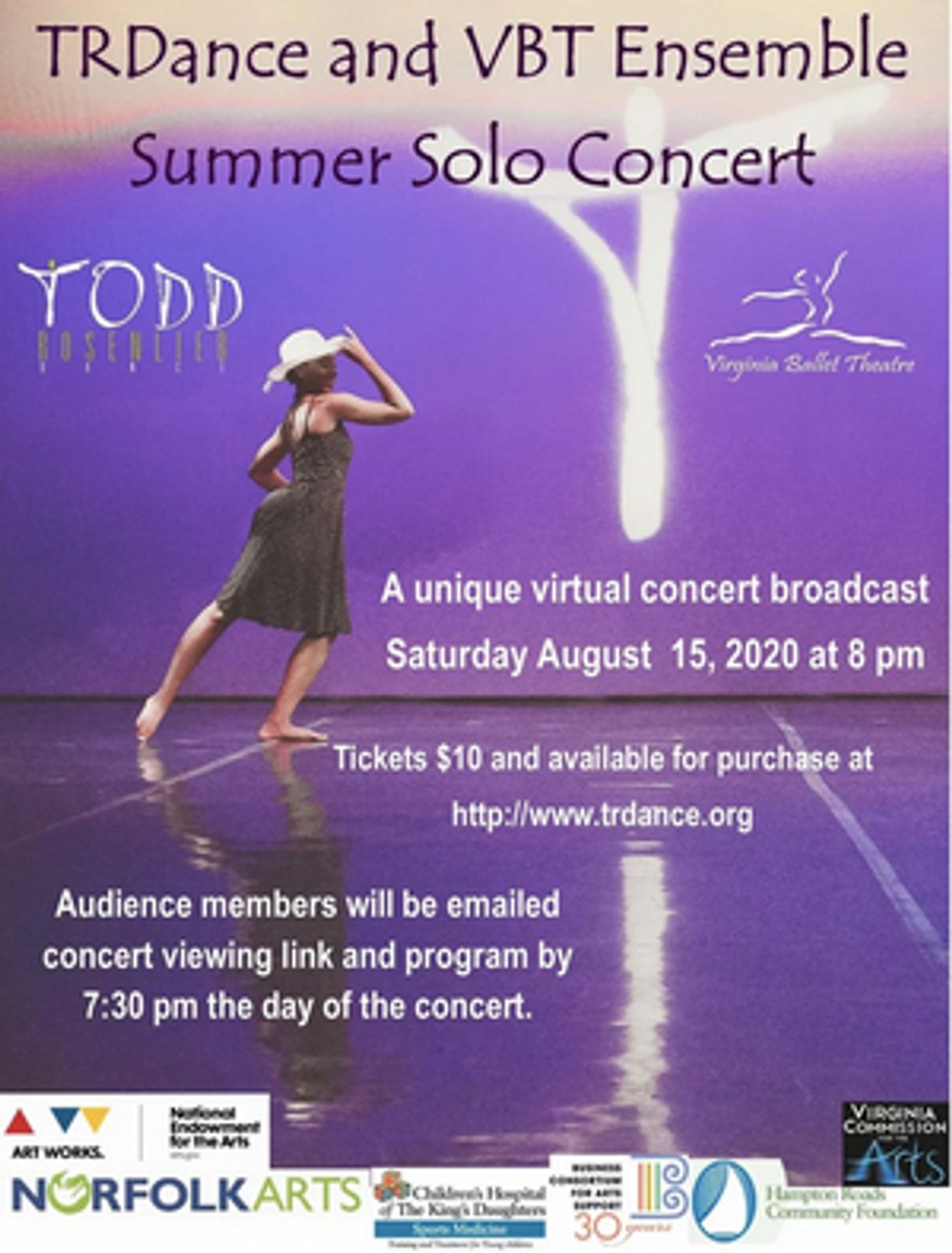Todd Rosenlieb Dance and Virginia Ballet Theater Present an Online Ensemble Summer Solo Concert  Image