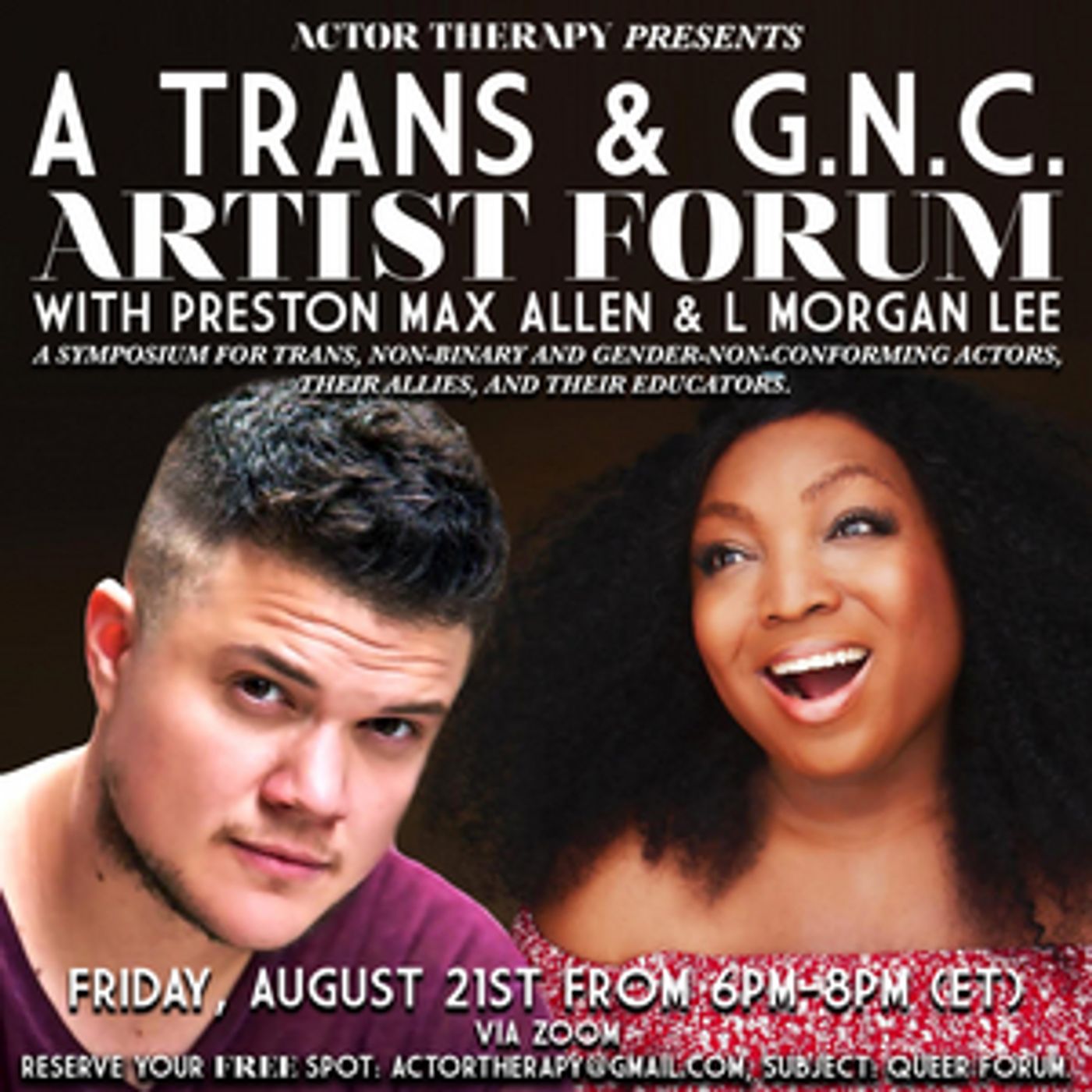 Actor Therapy Announces Trans Community Forum  Image