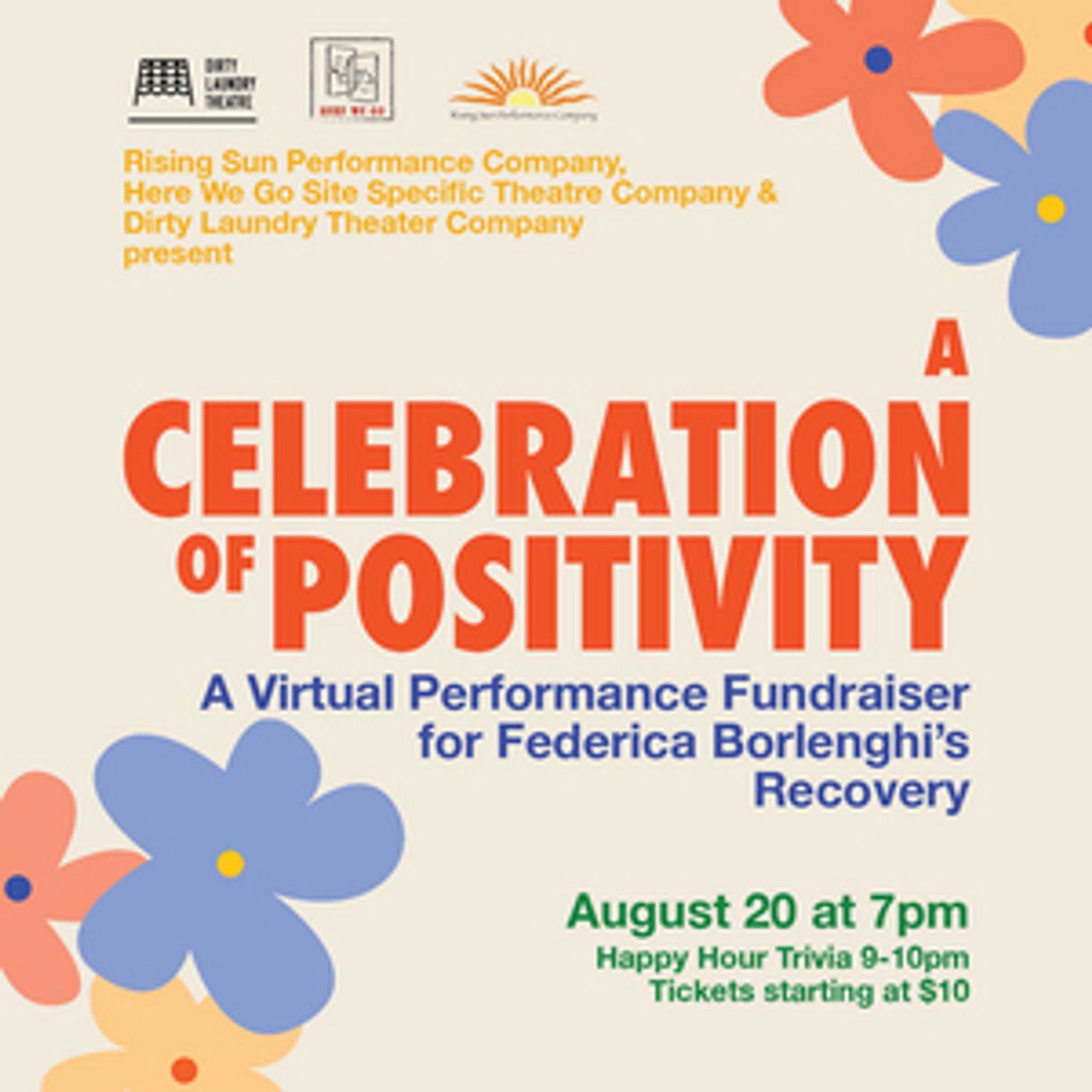 NYC Theater Companies Announce A CELEBRATION OF POSITIVITY Fundraiser  Image