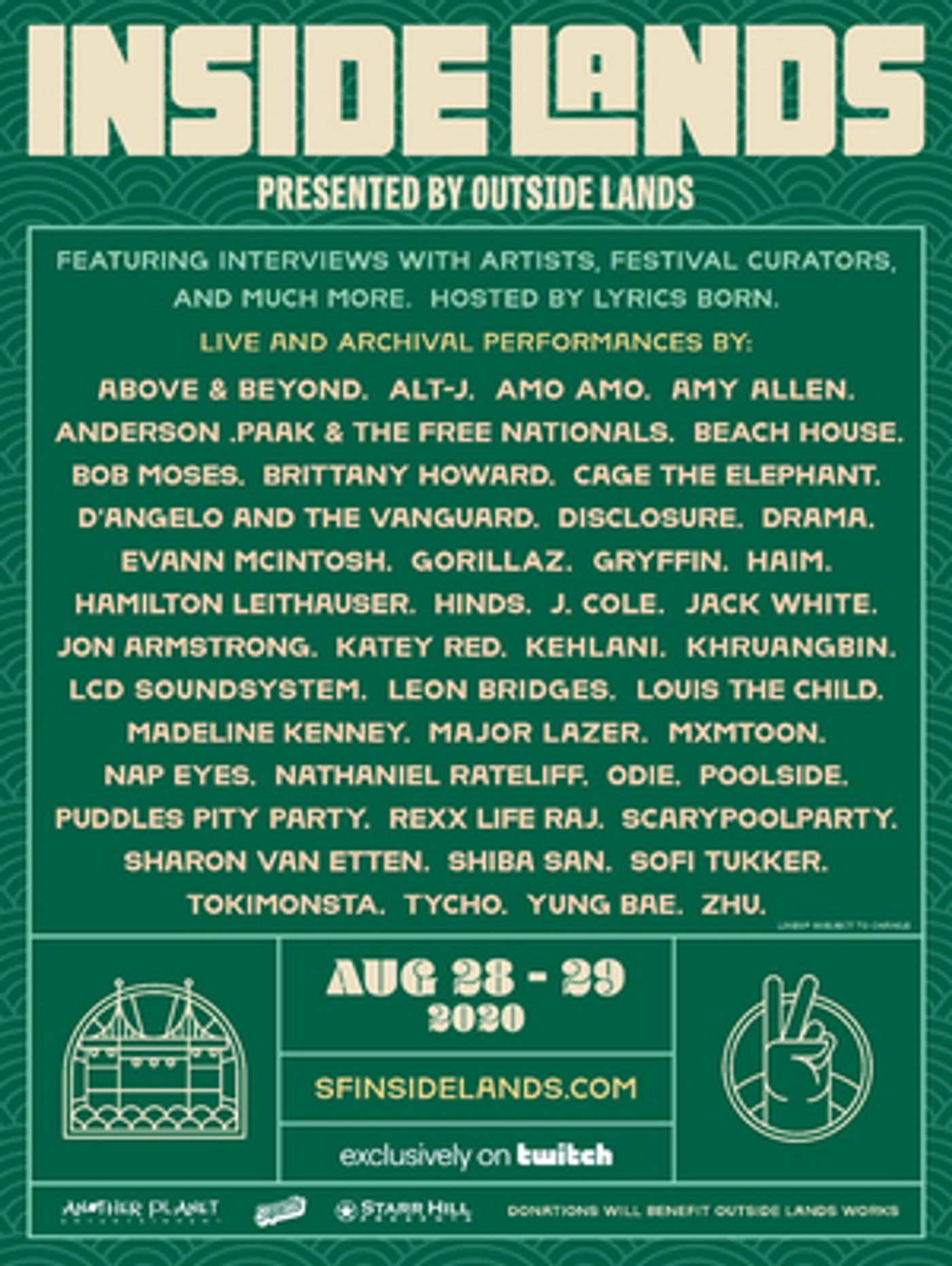 Outside Lands Announce Artist Lineup and Details for Inside Lands Virtual Festival Outside Lands Announce Artist Lineup and Details for Inside Lands Virtual Festival Image
