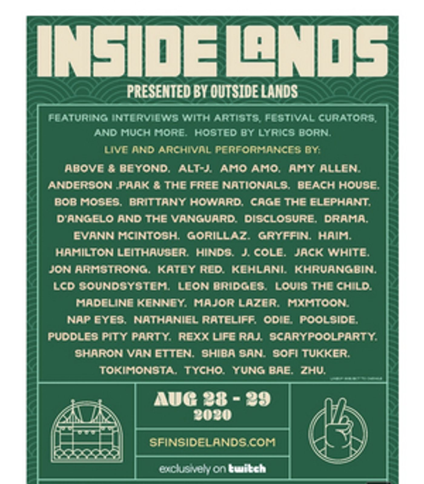 Outside Lands Announces Artist Lineup + Programming Details for Inside Lands  Image